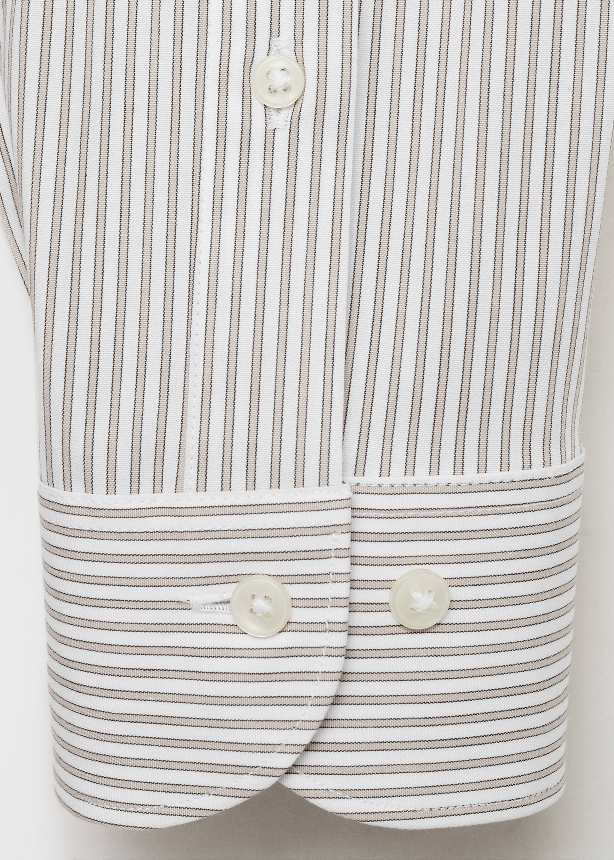 Slim fit striped cotton shirt - Details of the article 0, Brown. Ref: 87000607-00.