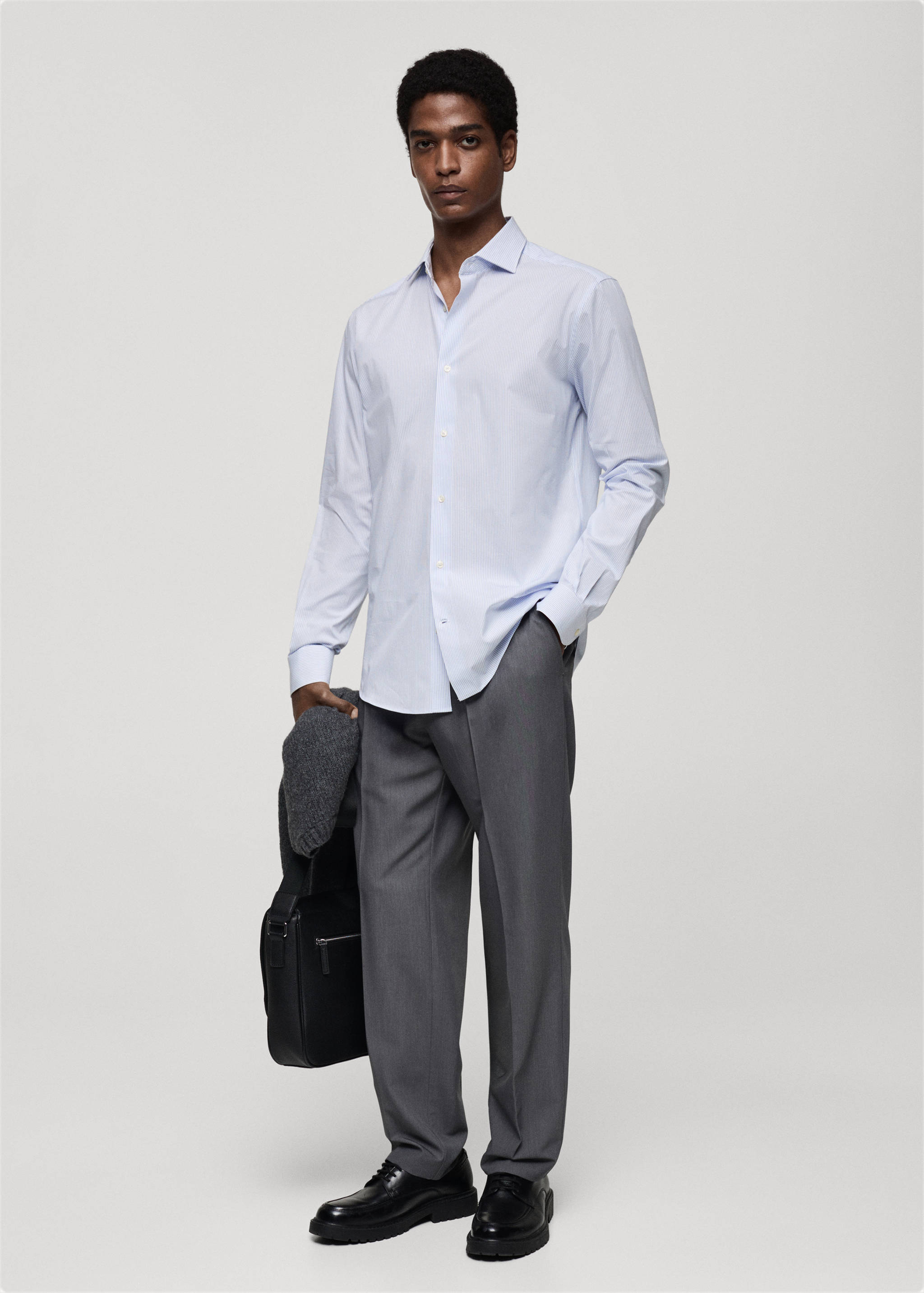 Slim fit striped cotton shirt - General plane