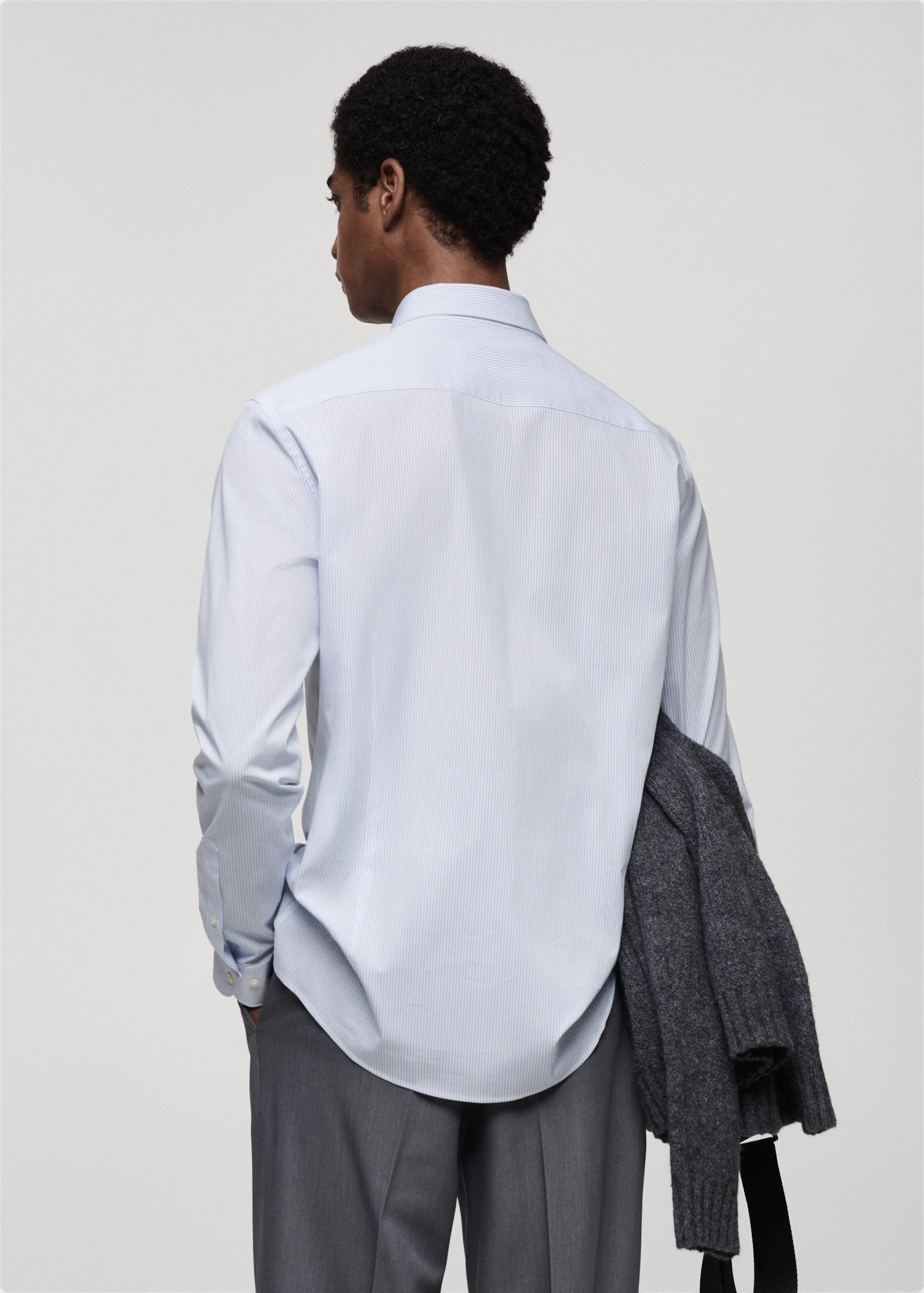 Slim fit striped cotton shirt - Reverse of the article