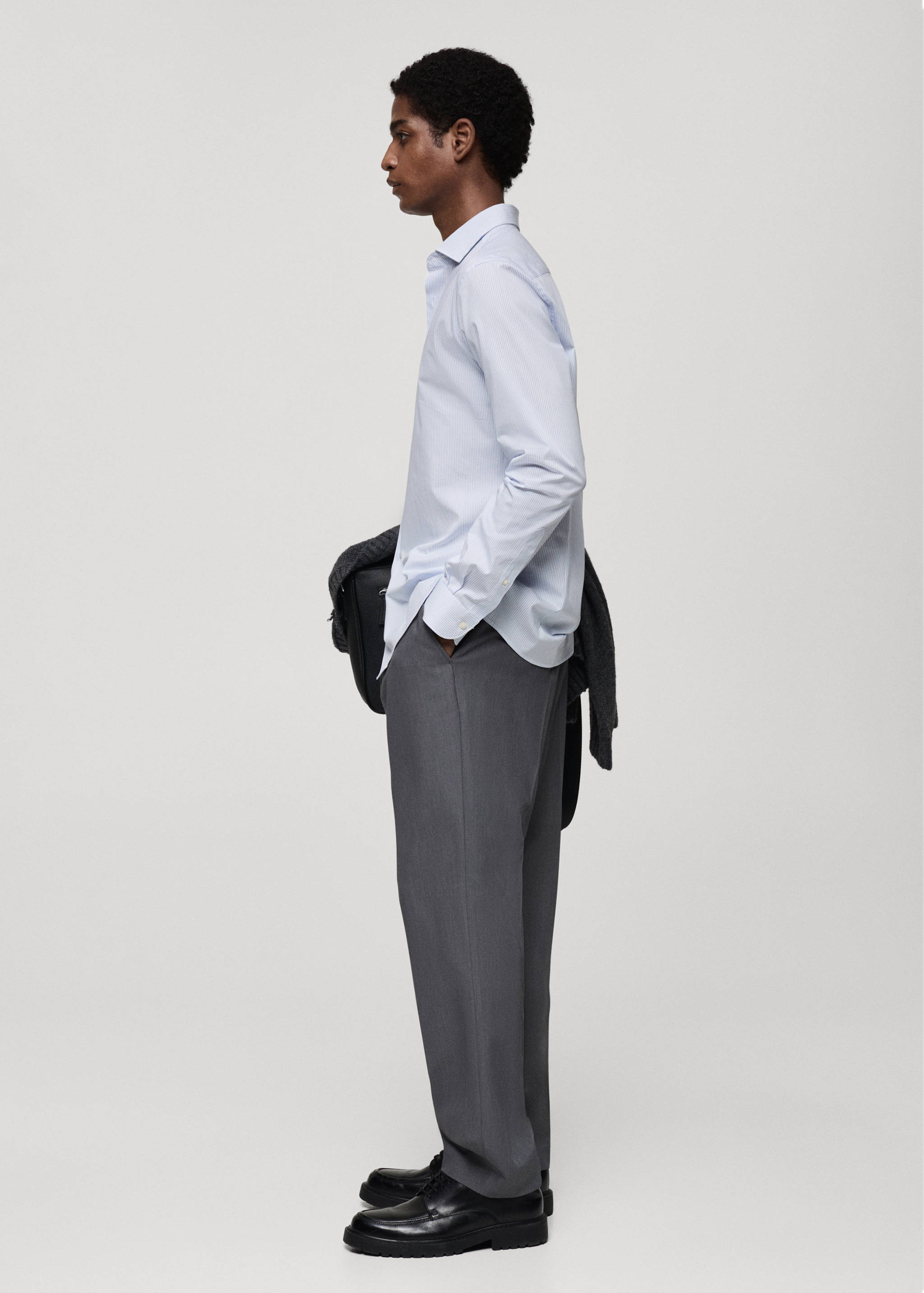 Slim fit striped cotton shirt - Details of the article 2