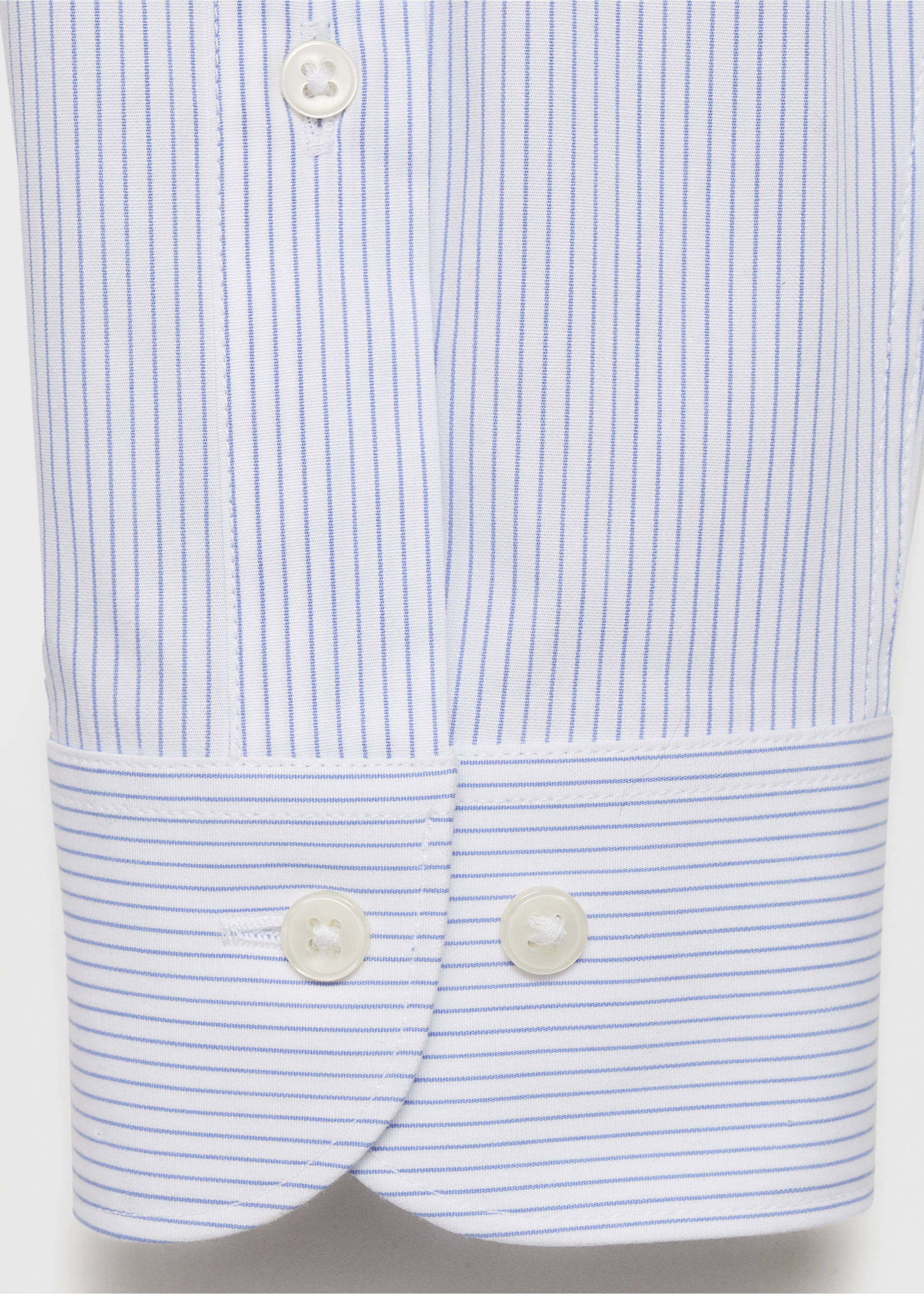 Slim fit striped cotton shirt - Details of the article 0, Sky Blue. Ref: 87000607-00.