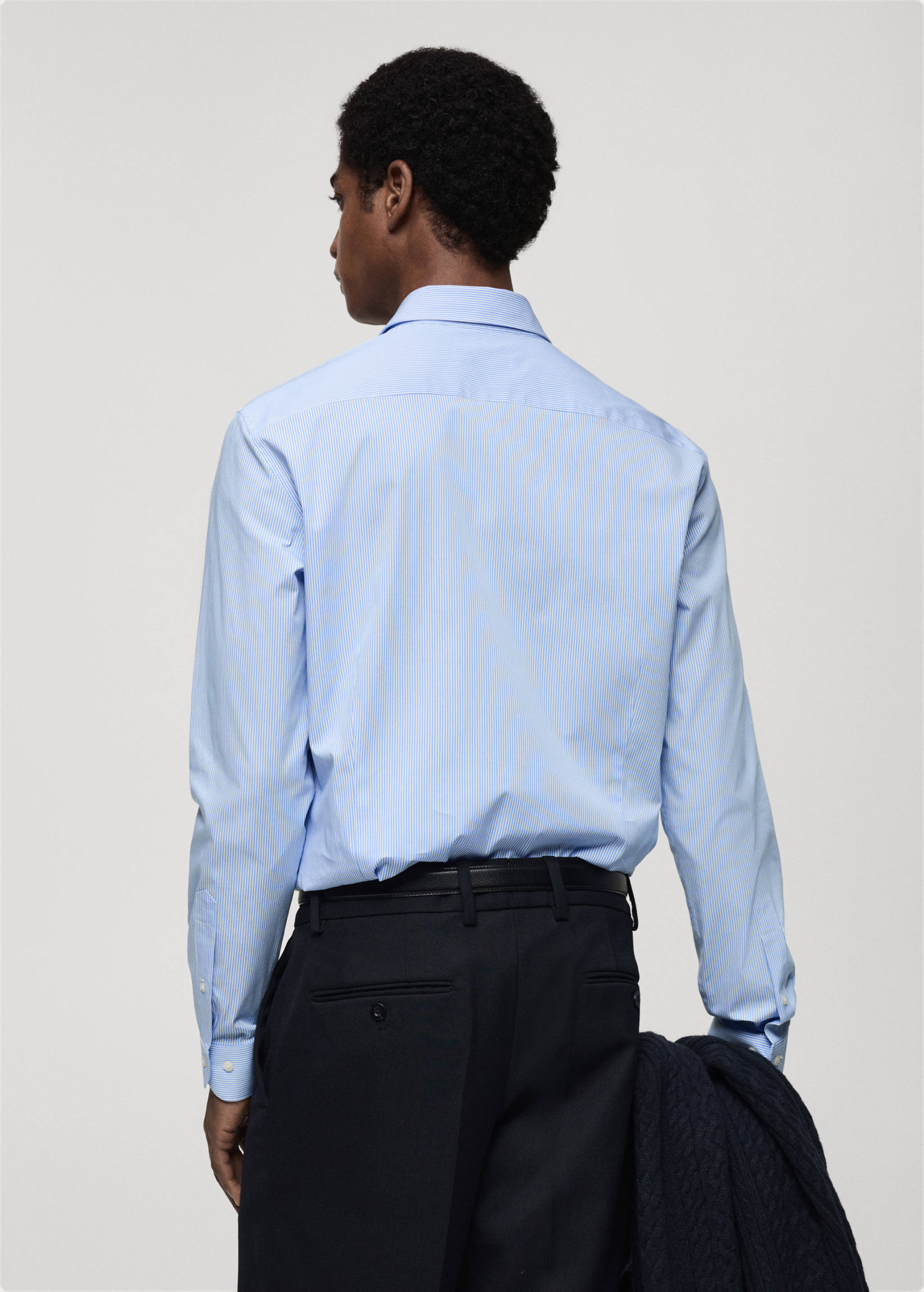 Slim fit striped cotton shirt - Reverse of the article