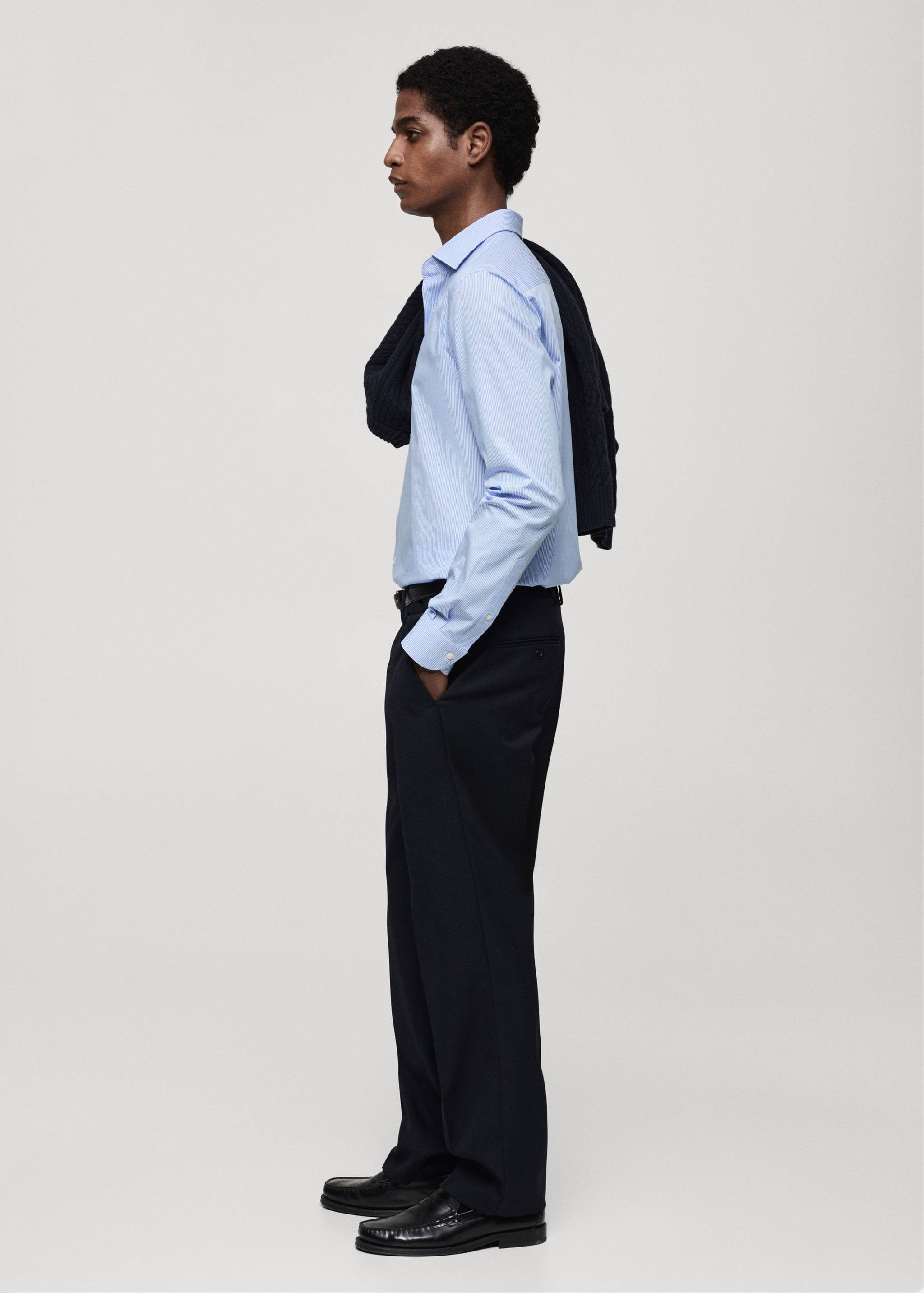 Slim fit striped cotton shirt - Details of the article 2