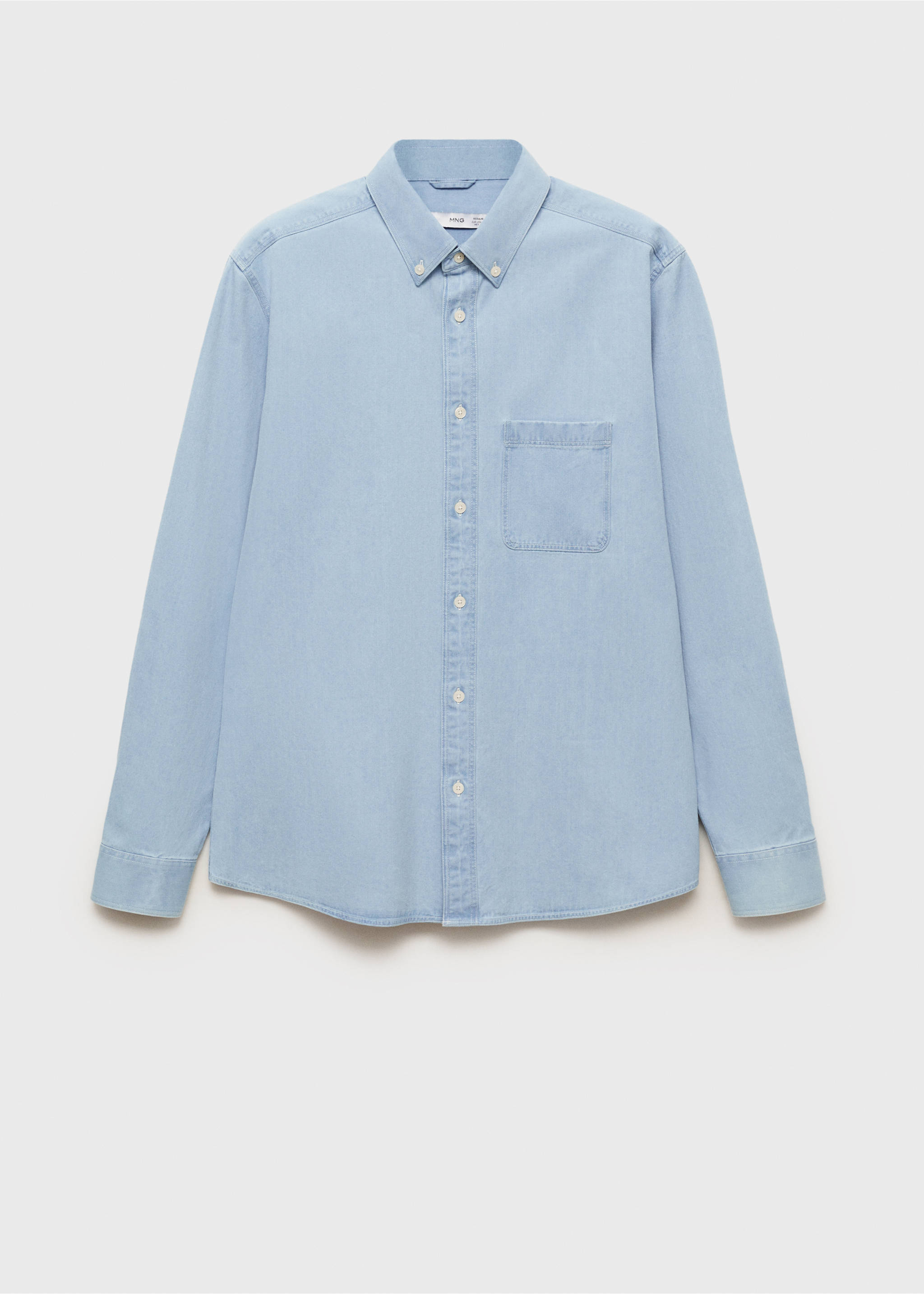 100% cotton denim shirt - Article without model, Light Blue. Ref: 87000609-00.