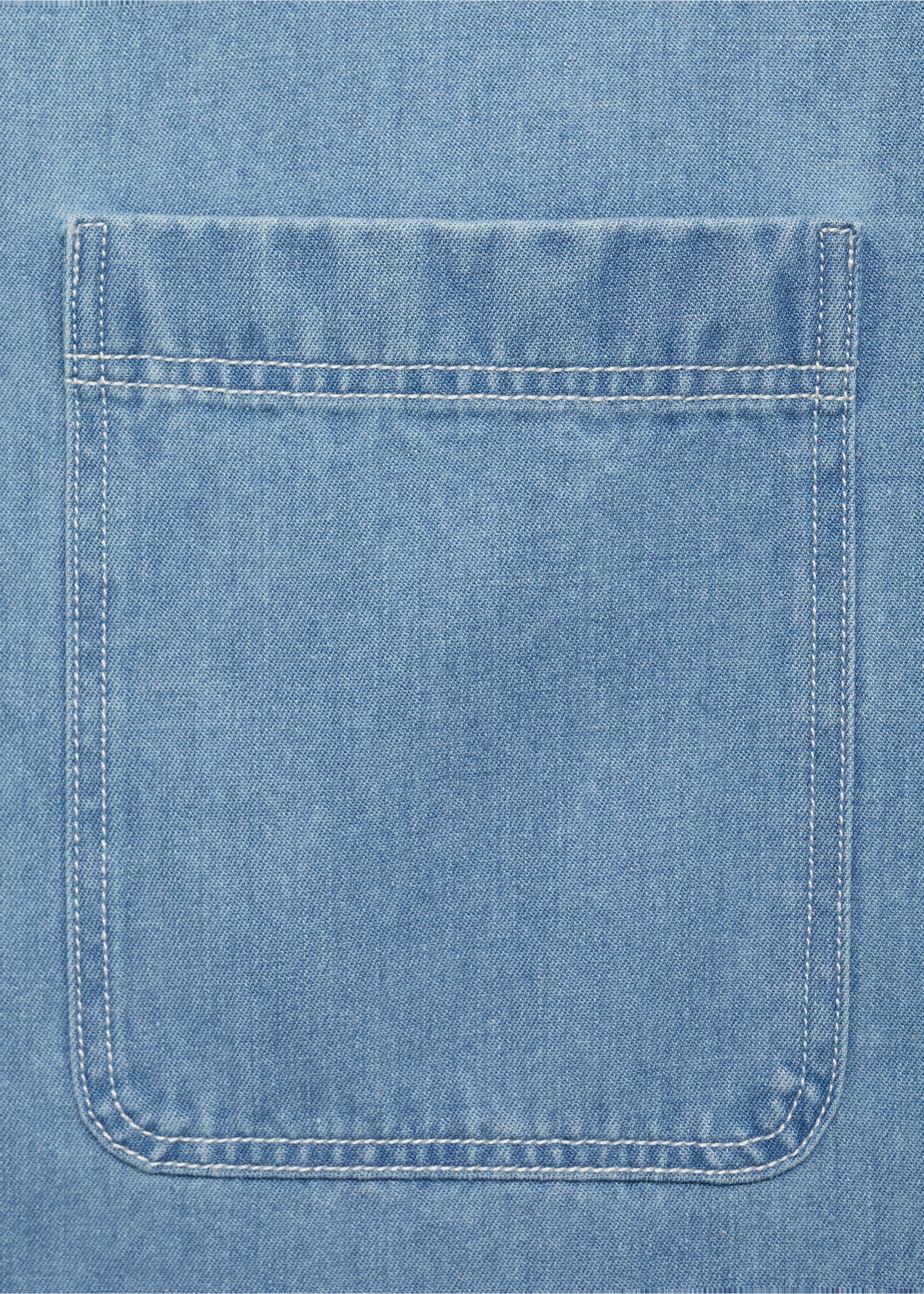 100% cotton denim shirt - Details of the article 0, Medium Blue. Ref: 87000609-00.