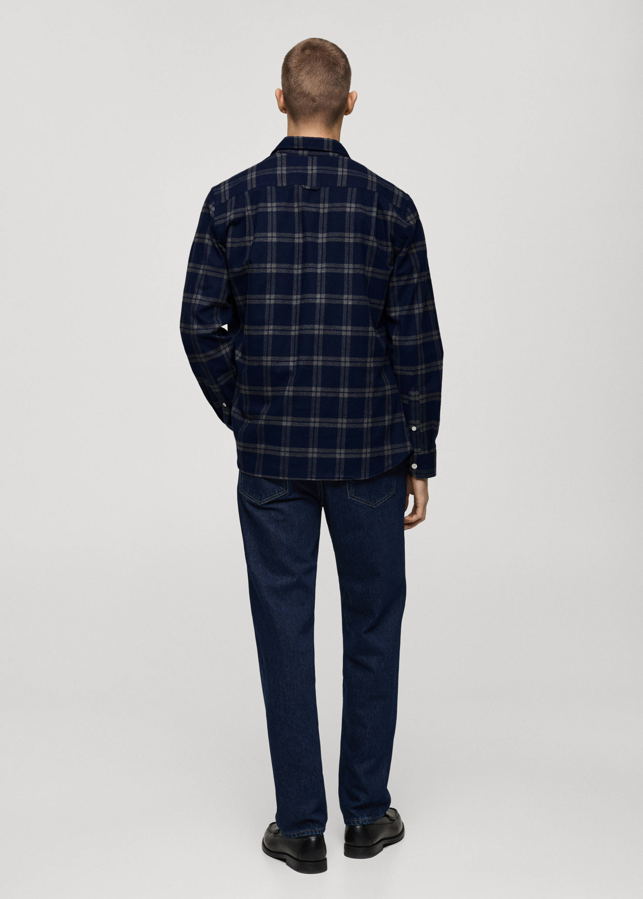 100% cotton flannel check overshirt - Reverse of the article