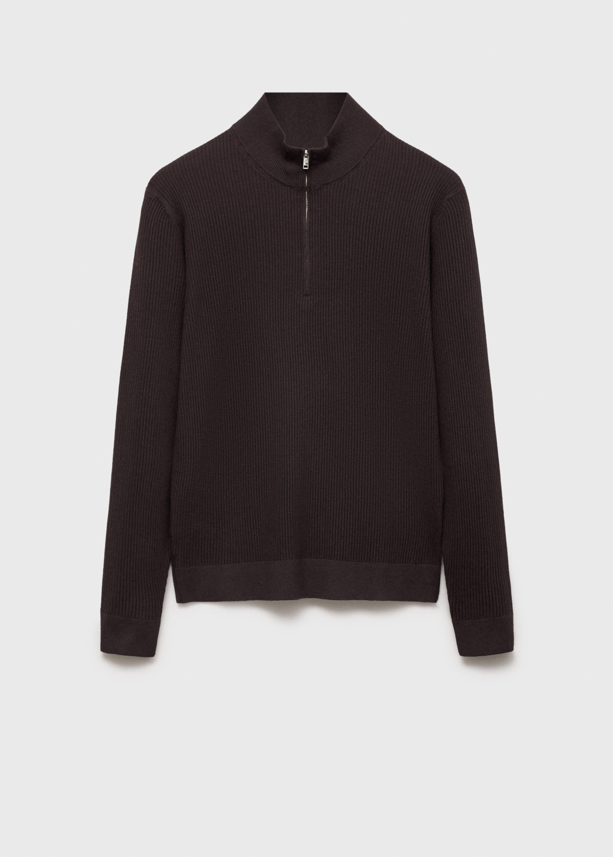 Ribbed sweater with zip neck - Article without model