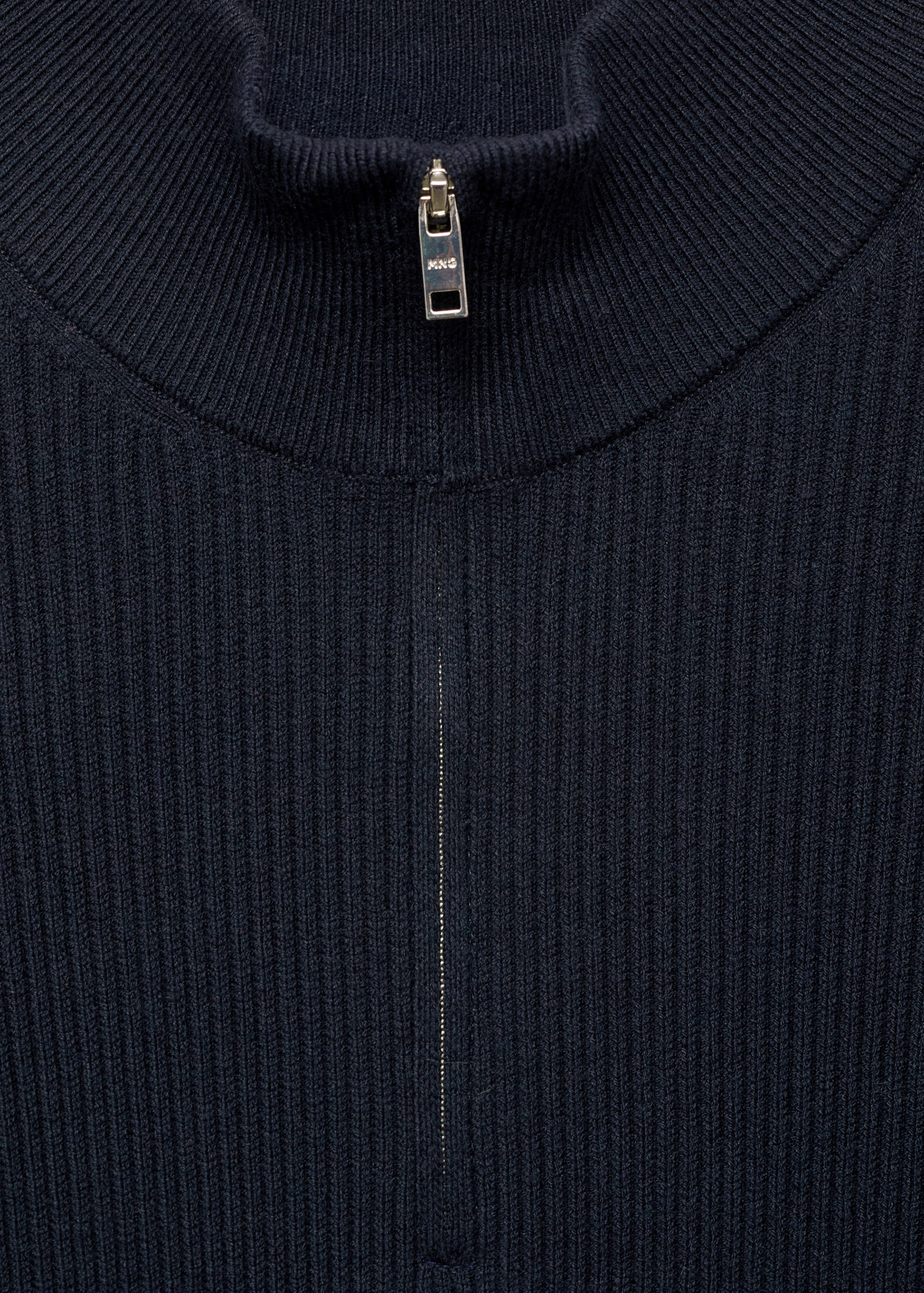 Ribbed sweater with zip neck - Details of the article 8