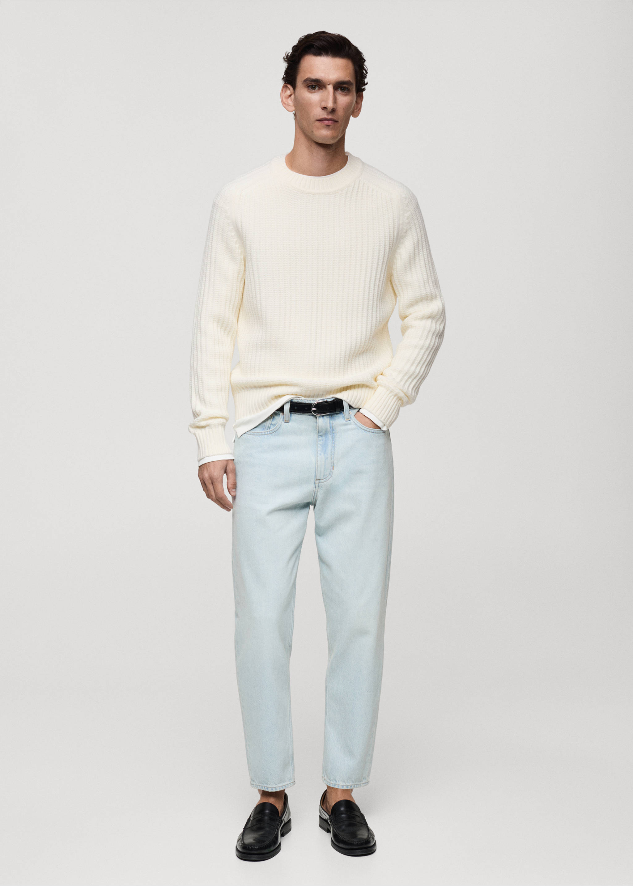 Wool-blend rib-knit sweater - General plane, Off White. Ref: 87000612-00.