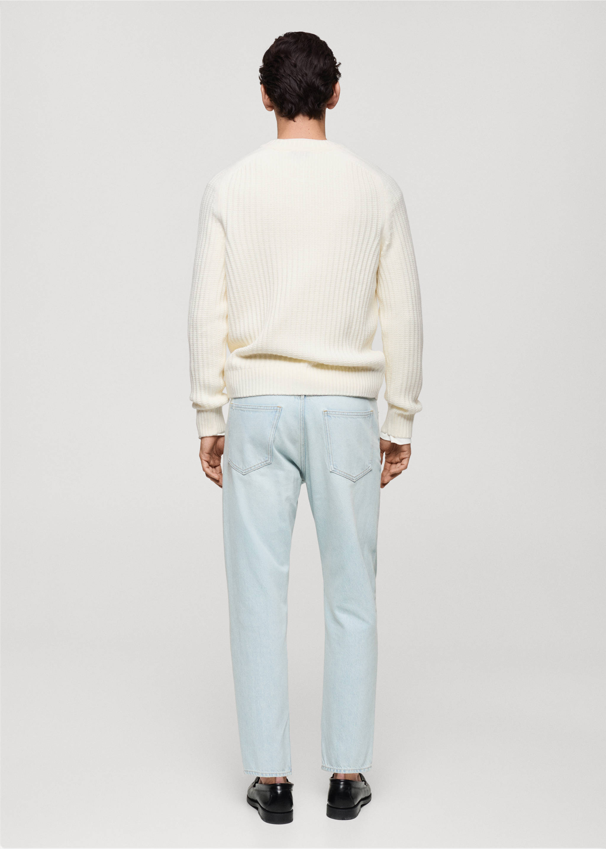 Wool-blend rib-knit sweater - Reverse of the article, Off White. Ref: 87000612-00.