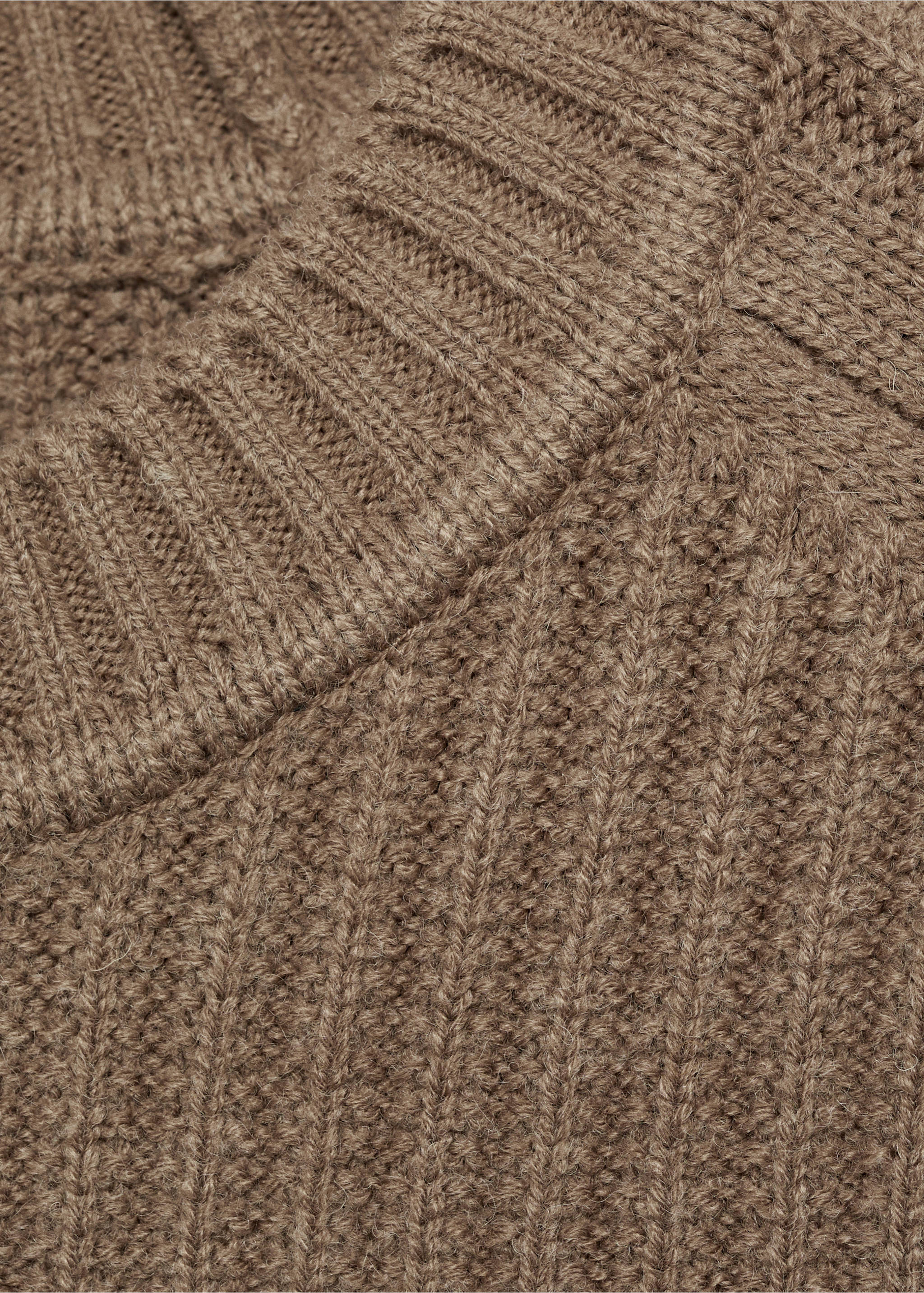 Gerippter Pullover aus Wollgemisch - Detail des Artikels 8, Kaffeebraun. Ref: 87000612-00.