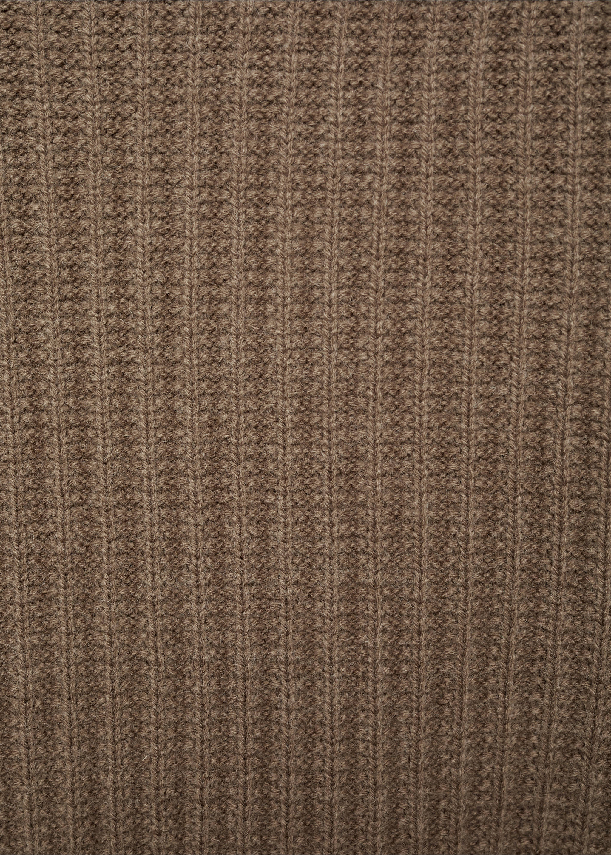Gerippter Pullover aus Wollgemisch - Detail des Artikels 0, Kaffeebraun. Ref: 87000612-00.