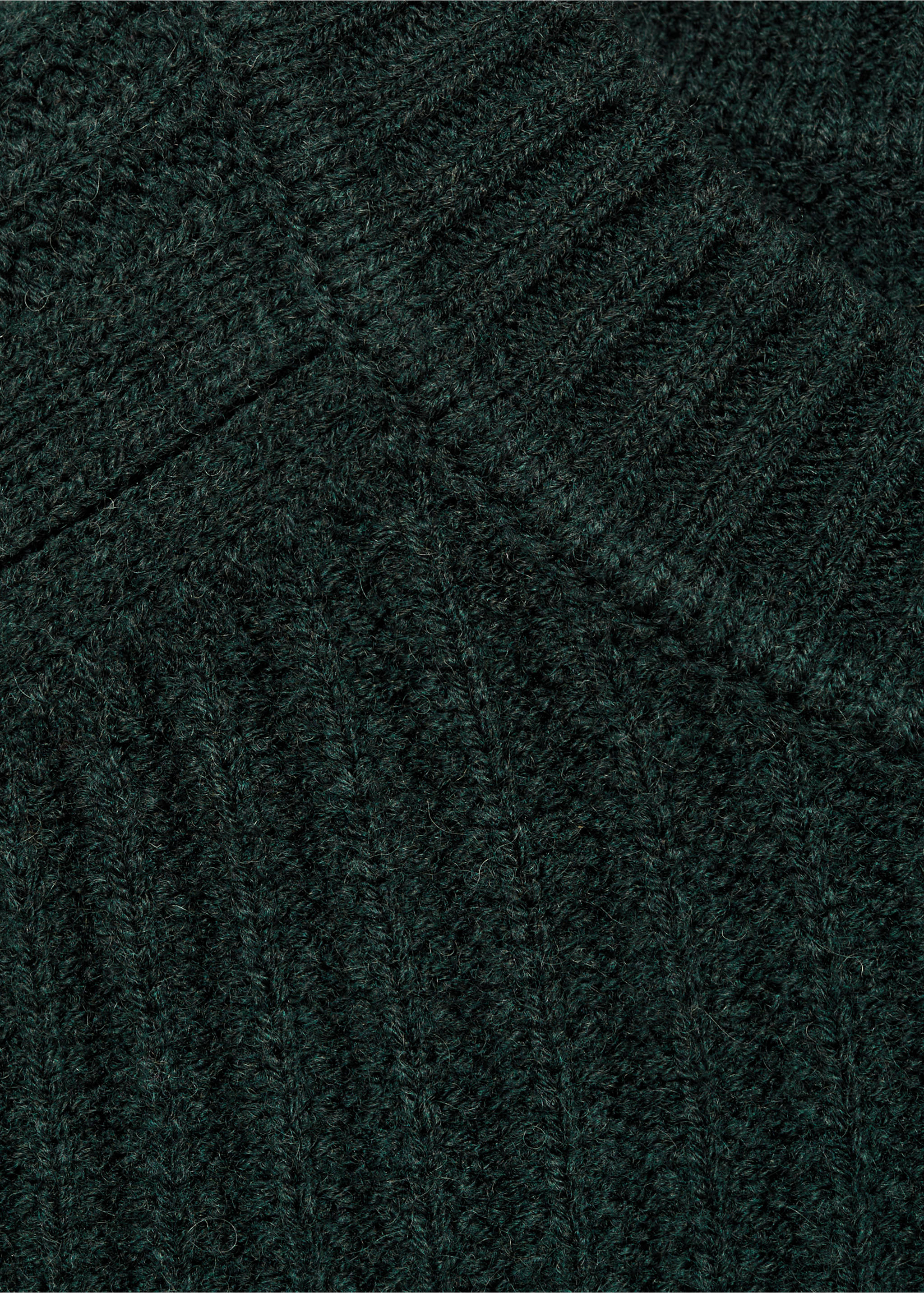 Wool-blend rib-knit sweater - Details of the article 8, Dark Green. Ref: 87000612-00.