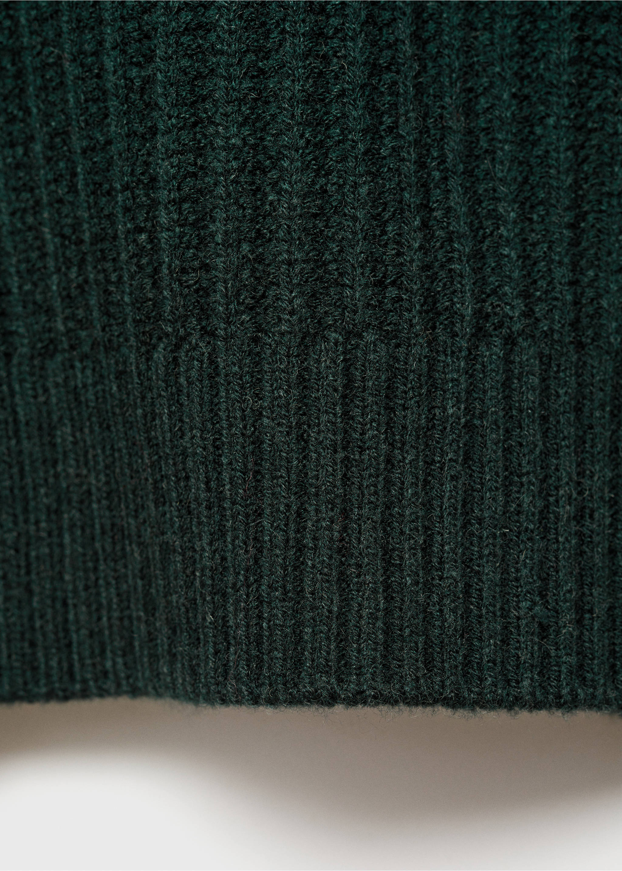 Wool-blend rib-knit sweater - Details of the article 0, Dark Green. Ref: 87000612-00.