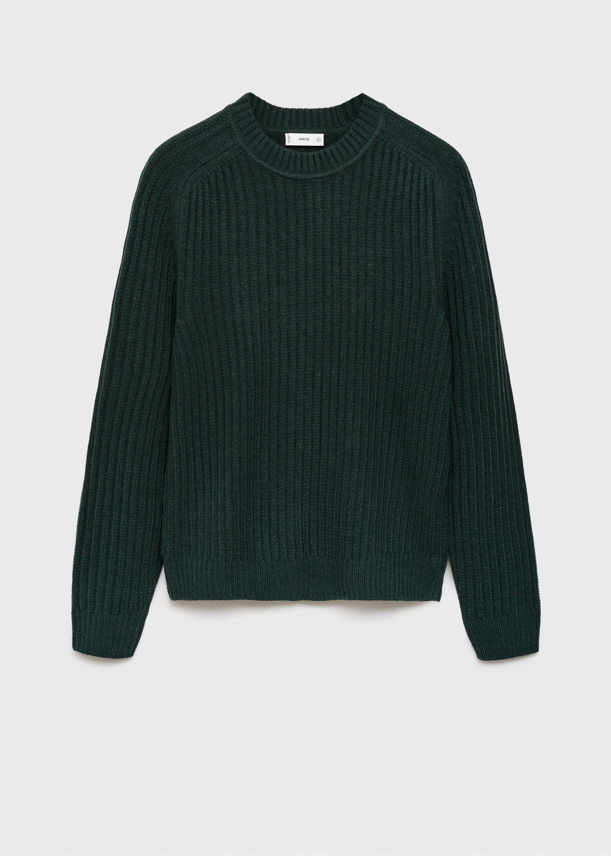 Wool-blend rib-knit sweater - Article without model, Dark Green. Ref: 87000612-00.