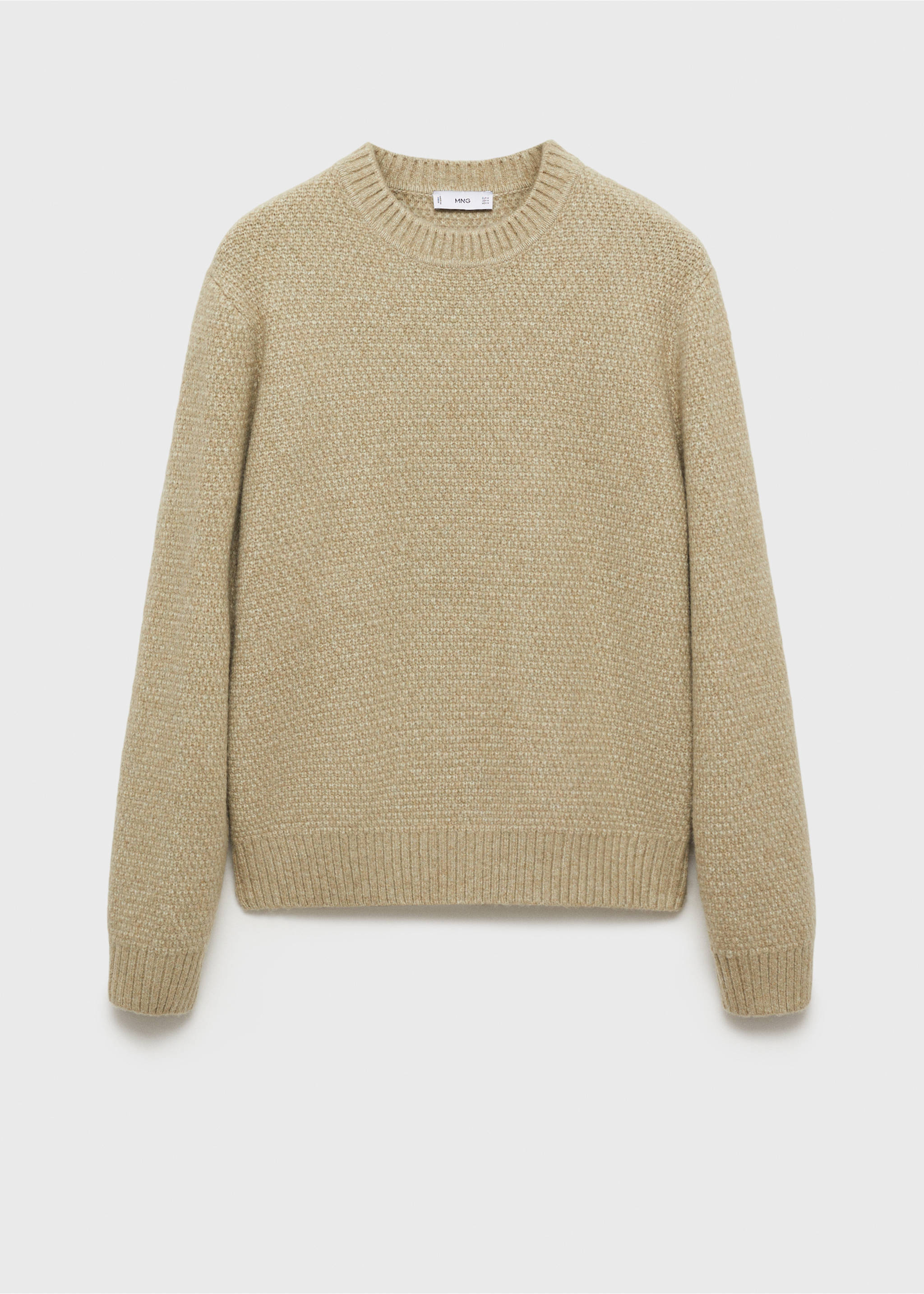 Strukturierter Strickpullover - Artikel ohne Model, Pastellgrün. Ref: 87000613-00.