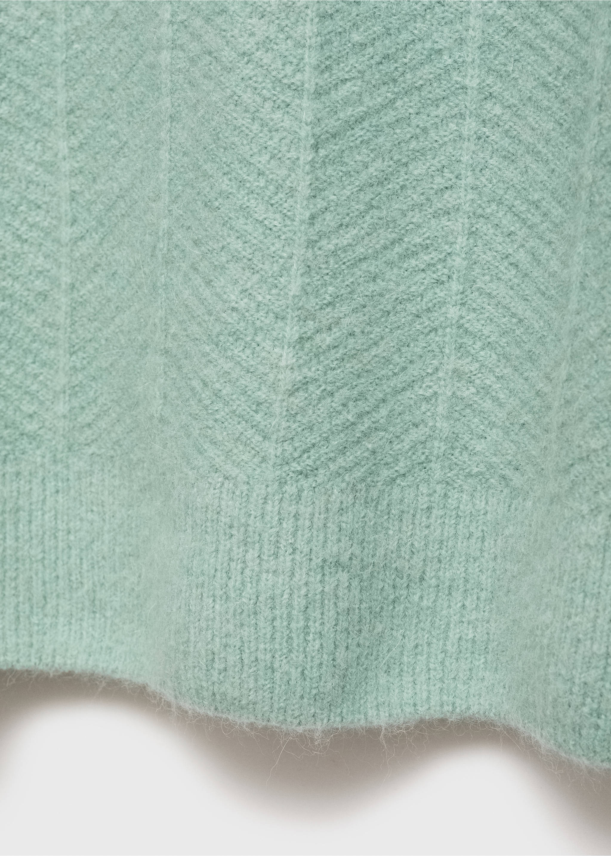 Structured knitted sweater - Details of the article 0, Aqua Green. Ref: 87000614-00.
