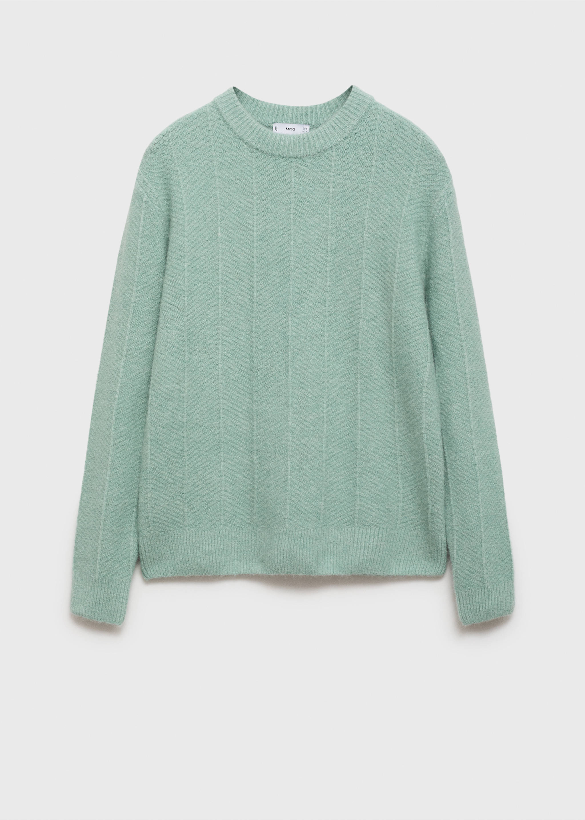 Structured knitted sweater - Article without model, Aqua Green. Ref: 87000614-00.