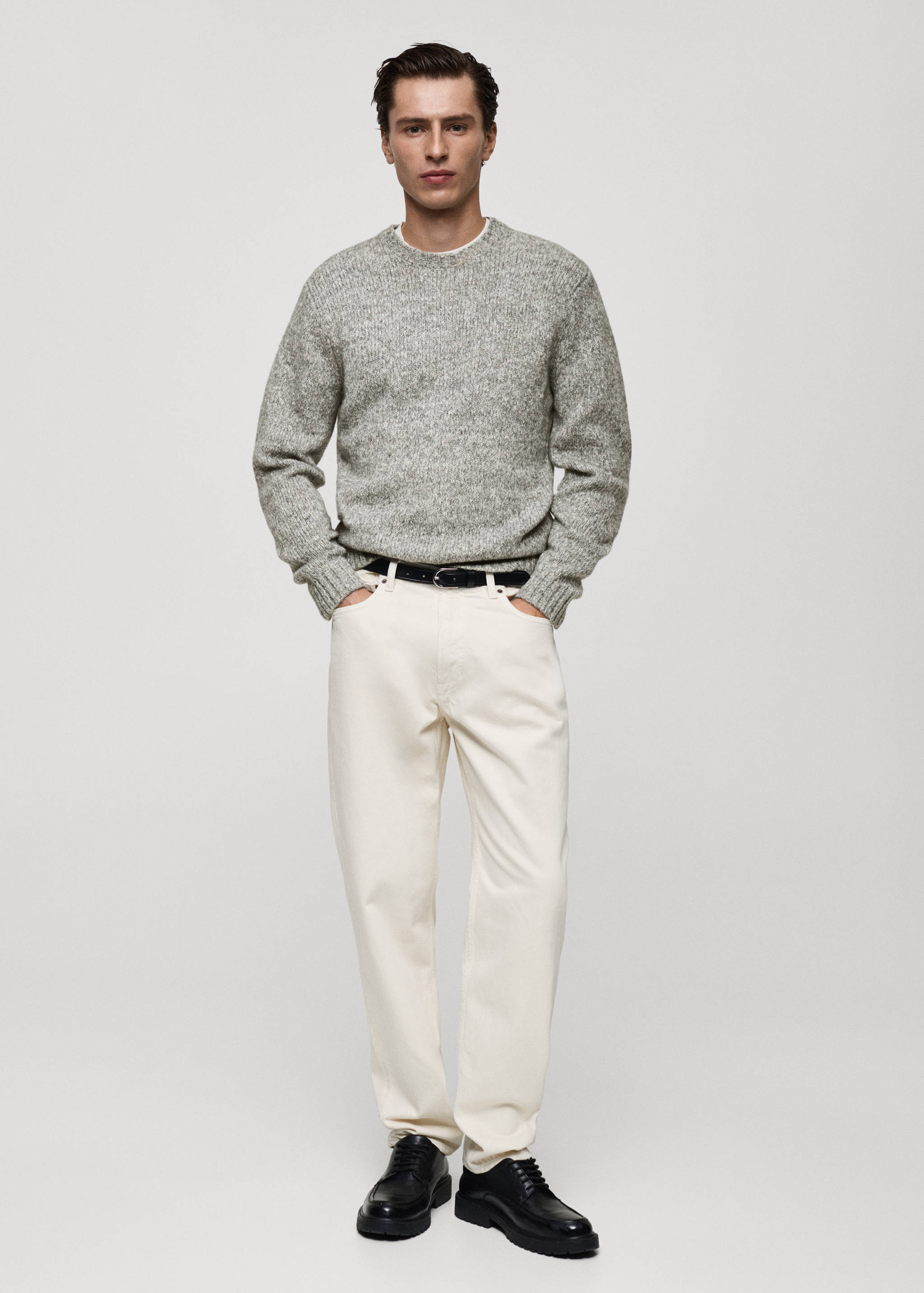 Fleece and cotton sweater - General plane