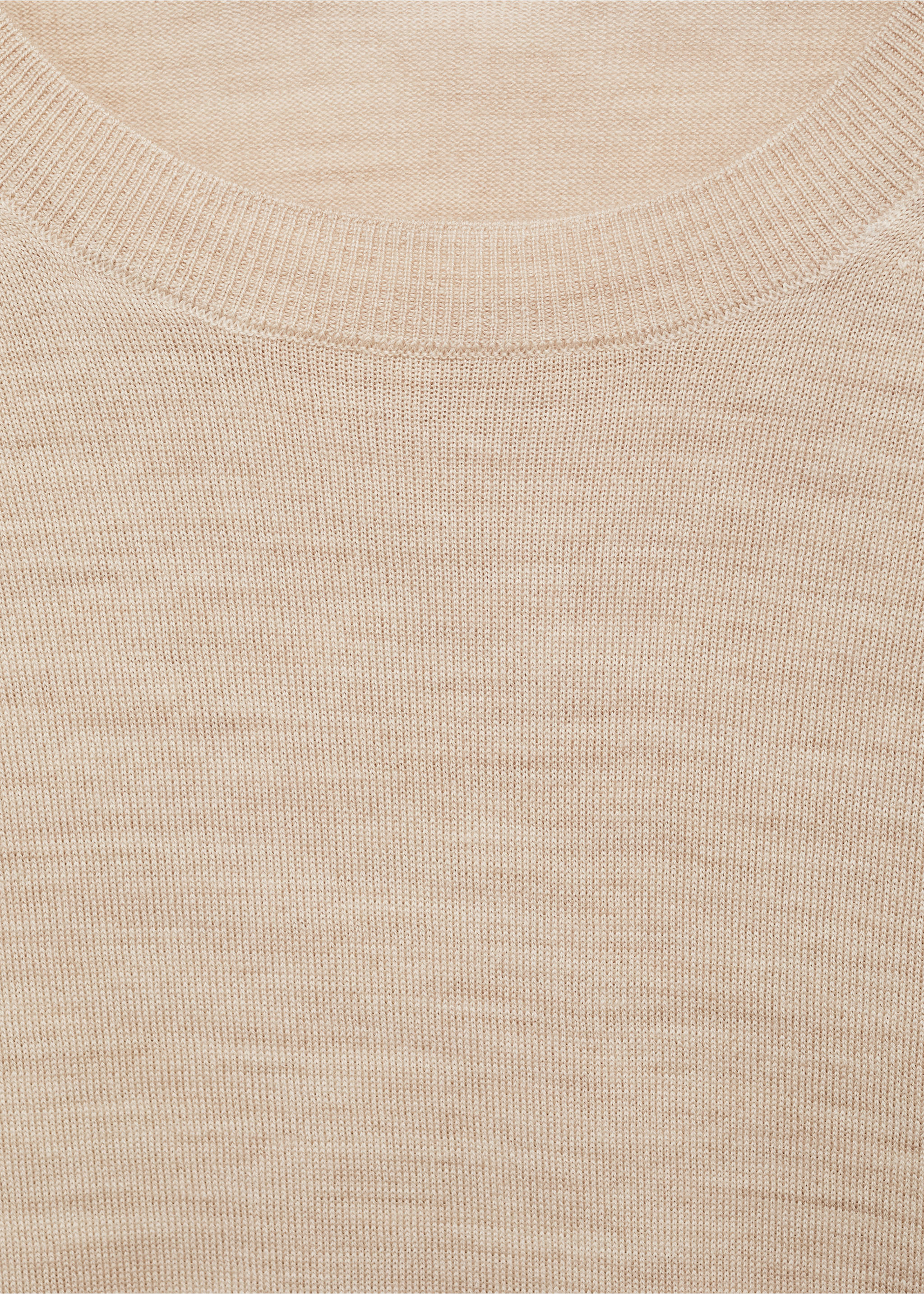 100% merino wool sweater - Details of the article 8, Beige. Ref: 87000616-00.