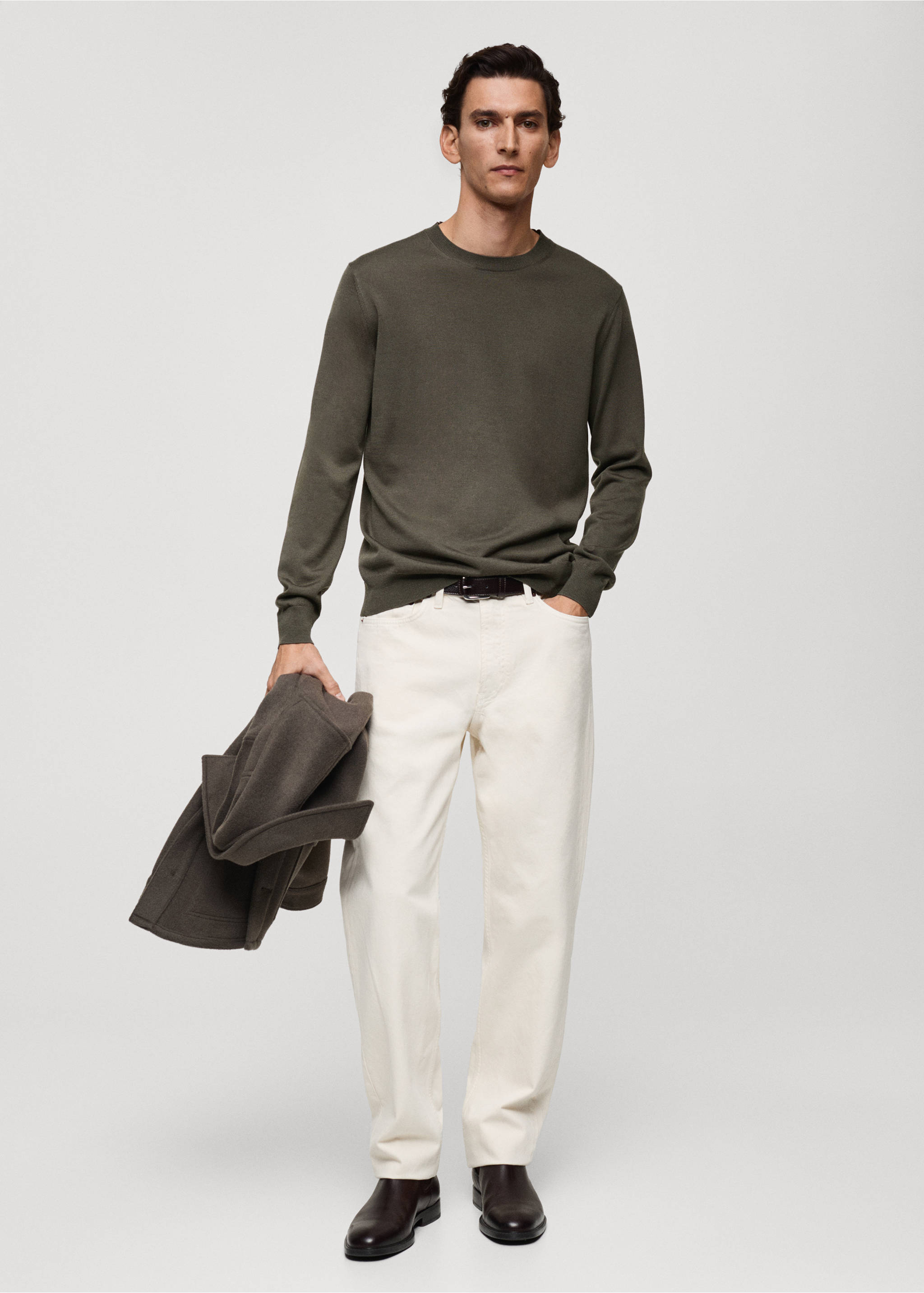 100% merino wool sweater - General plane, Dark Green. Ref: 87000616-00.