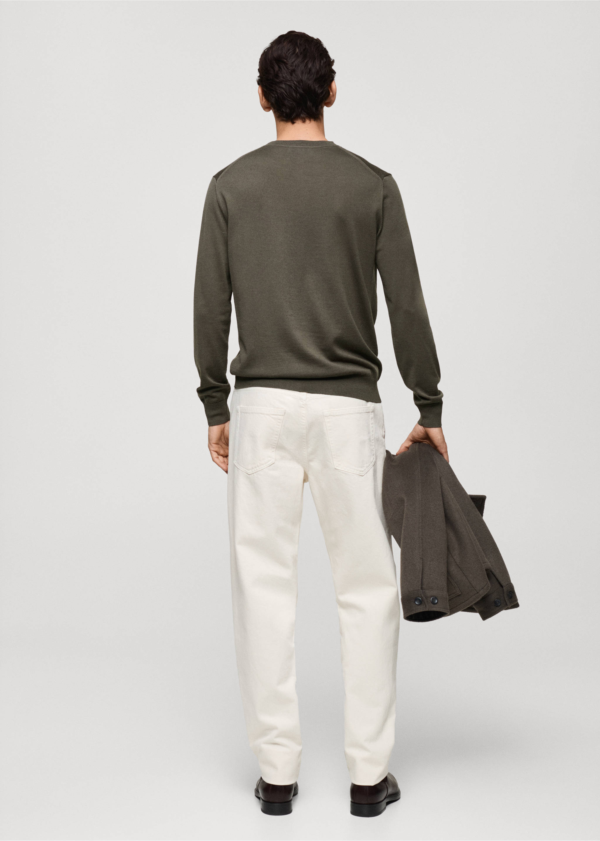 100% merino wool sweater - Reverse of the article, Dark Green. Ref: 87000616-00.