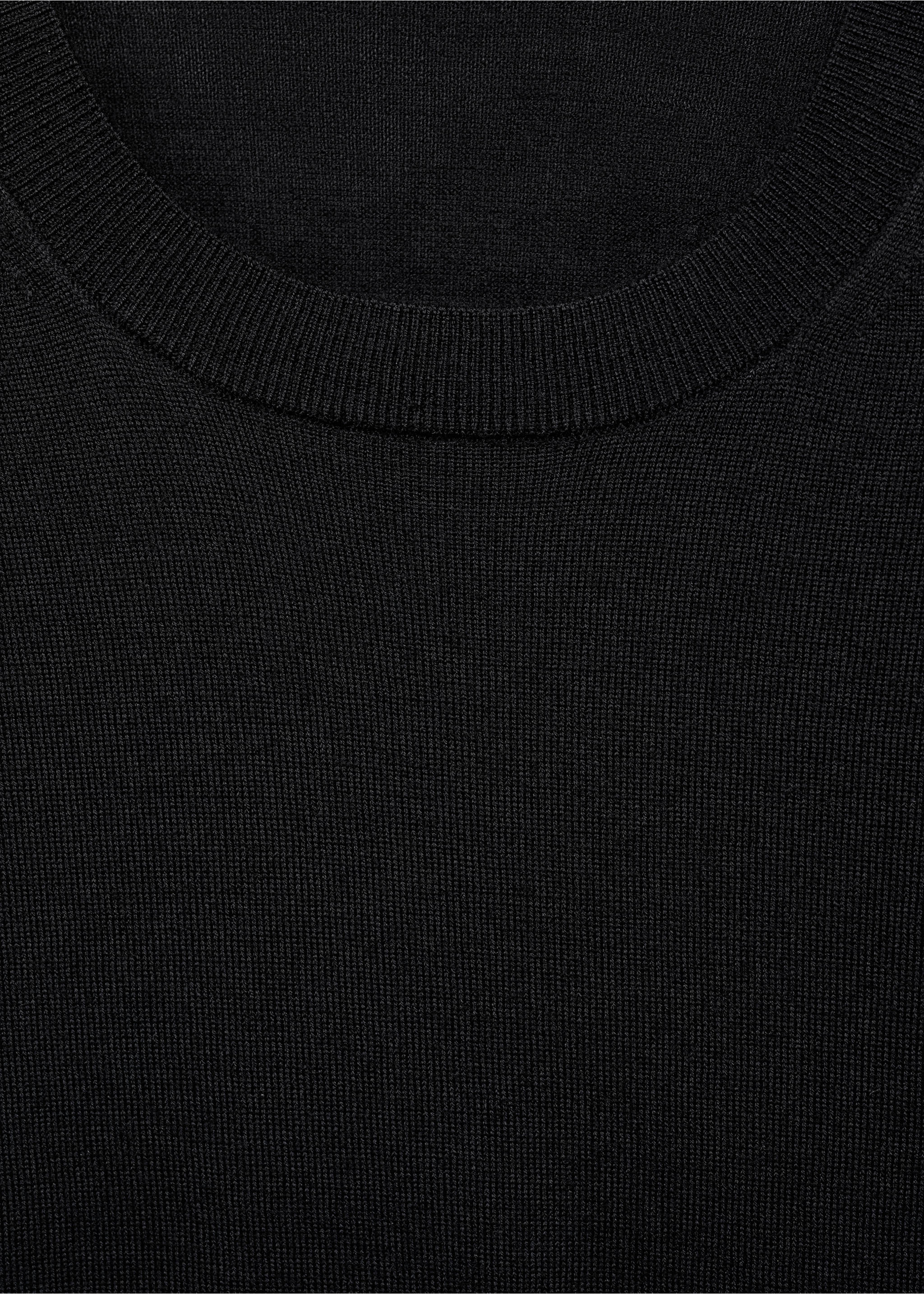 100% merino wool sweater - Details of the article 8, Black. Ref: 87000616-00.