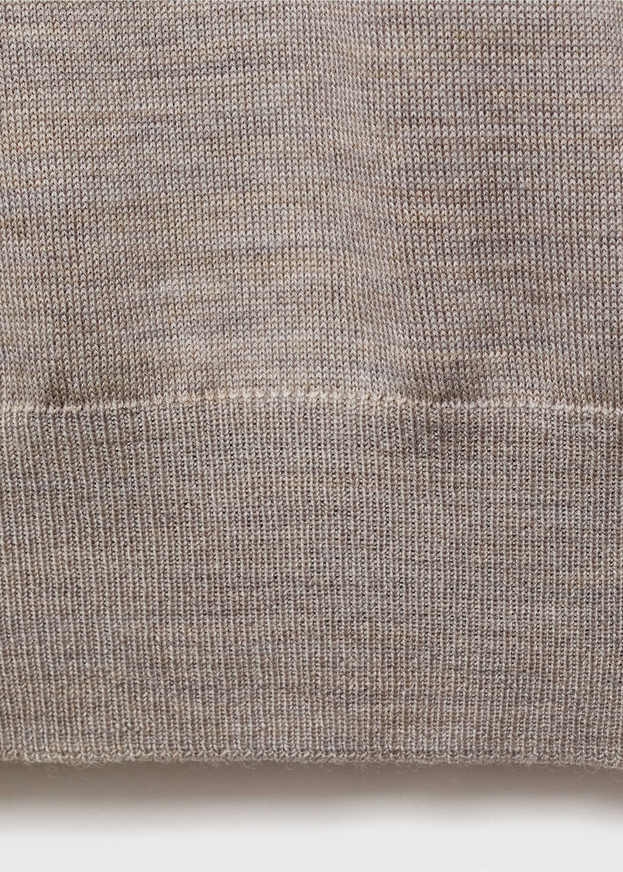 Pull-over 100 % laine mérinos col montant zippé - Détail de l'article 0, Marron moyen. Ref: 87000617-00.