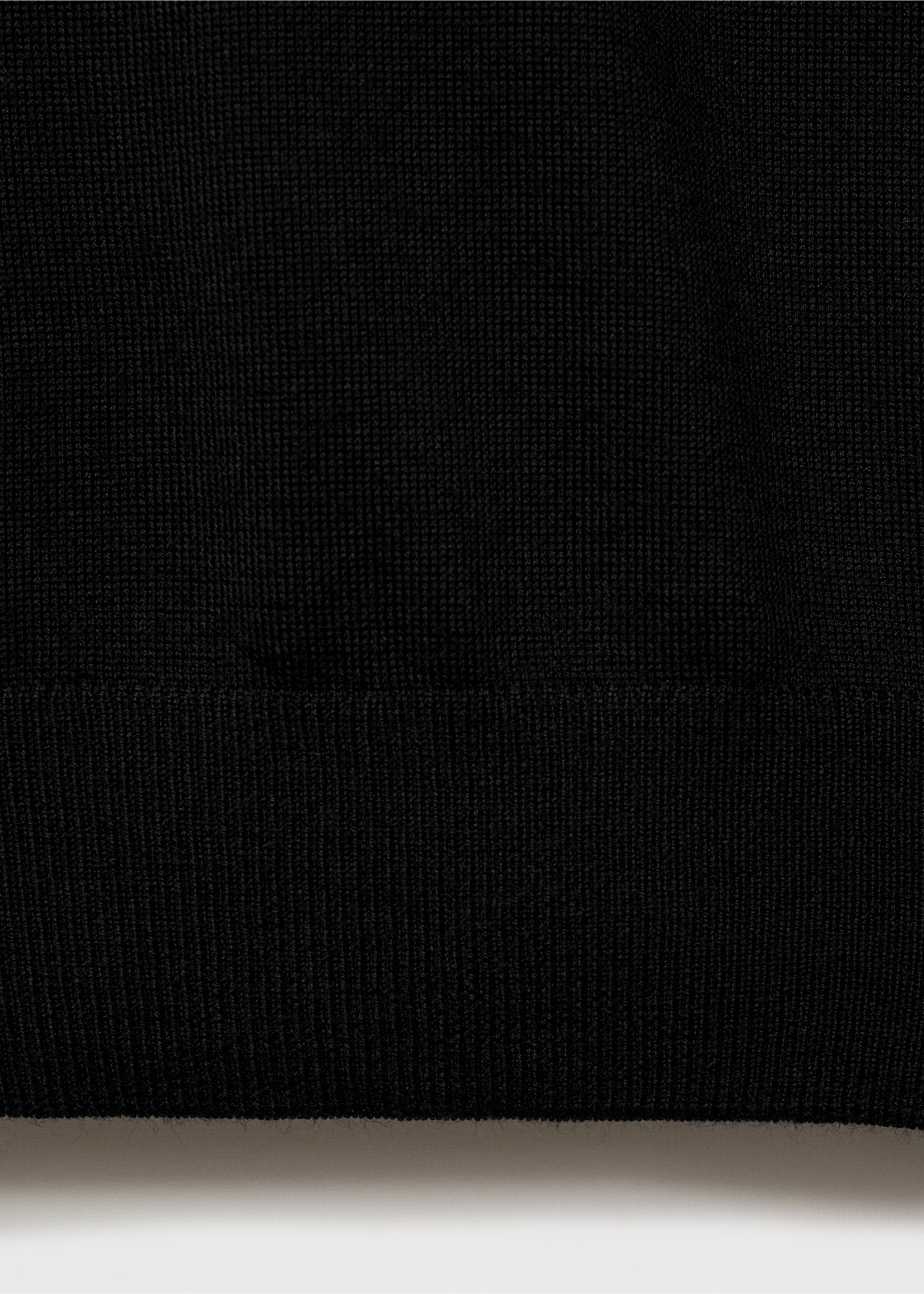 Pullover aus 100 % Merinwolle mit halbhohem Zip-Kragen - Detail des Artikels 0, Schwarz. Ref: 87000617-00.