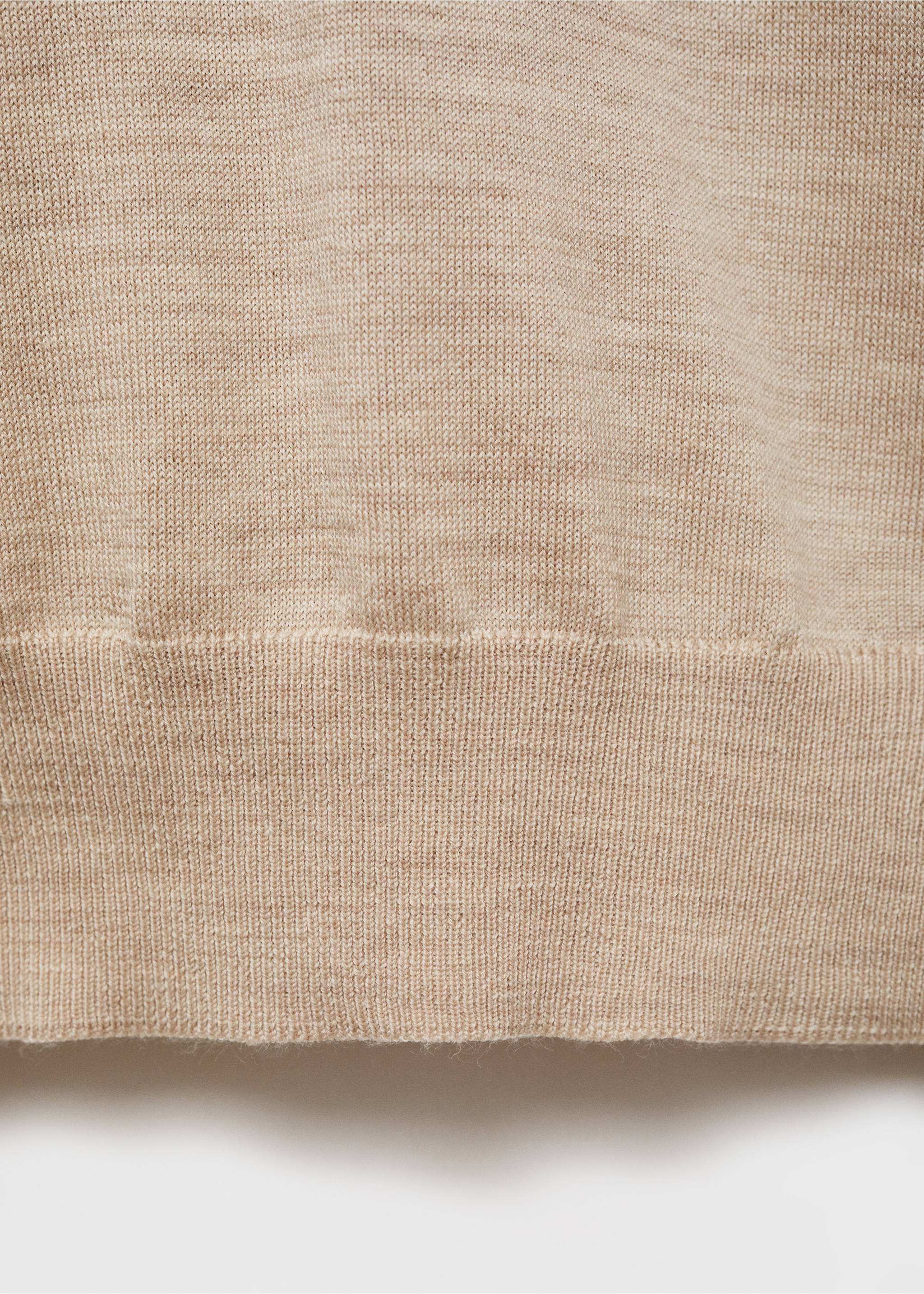 Jersey polo 100% lana de merino - Detalle del artículo 0, Beige. Ref: 87000618-00.