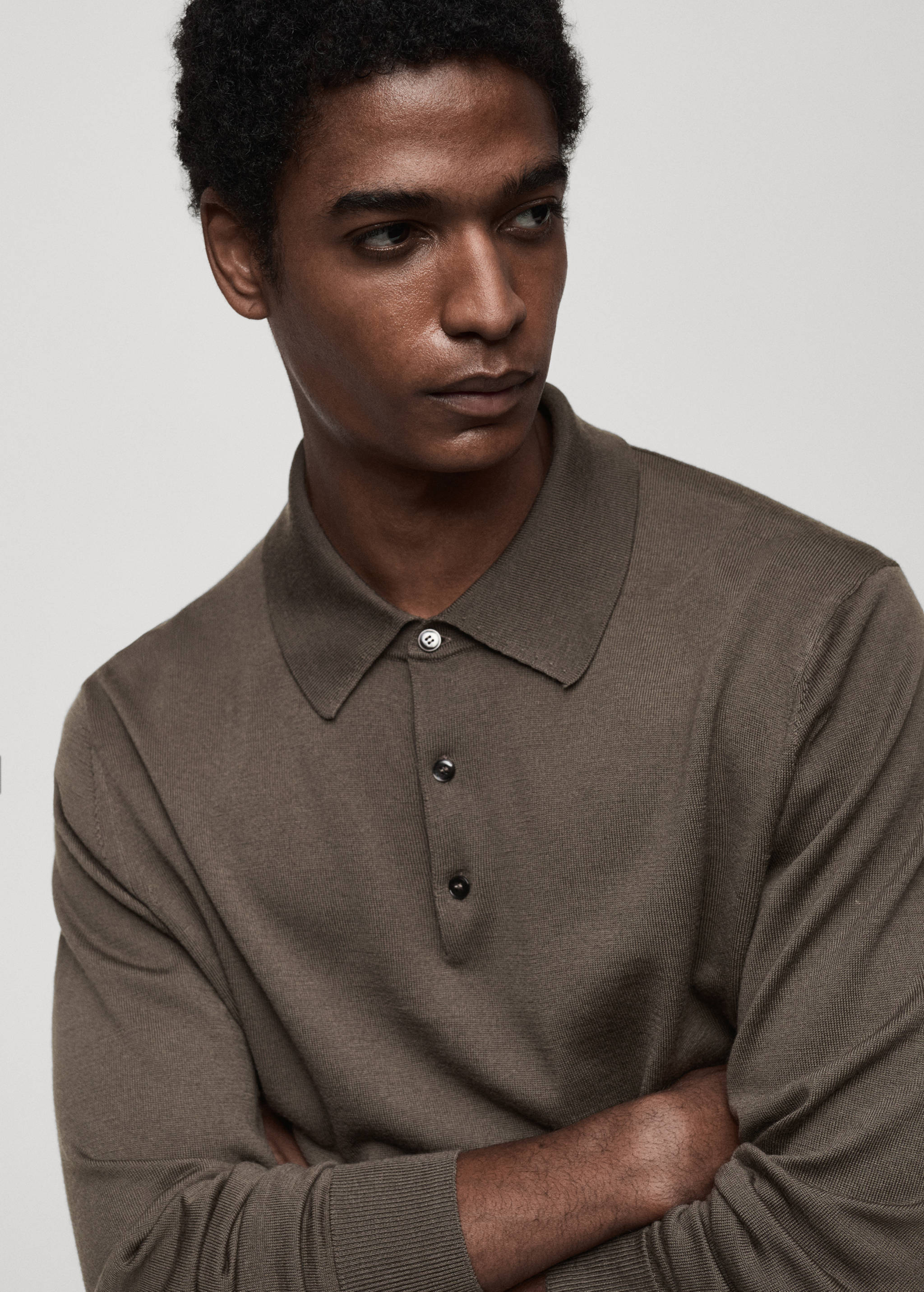 100% merino wool polo sweater - Details of the article 1