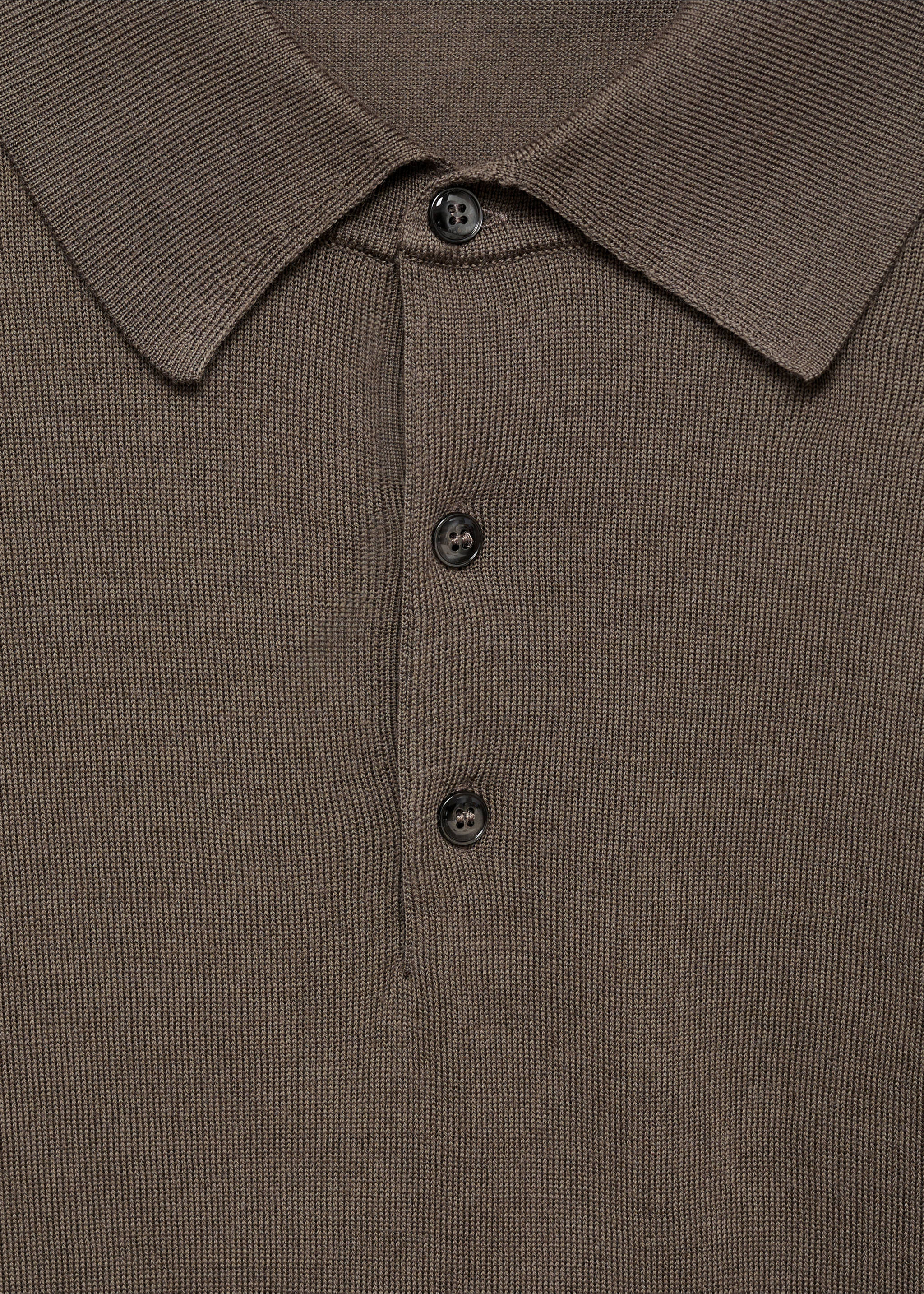 Jersey polo 100% lana de merino - Detalle del artículo 8, Verde oscuro. Ref: 87000618-00.