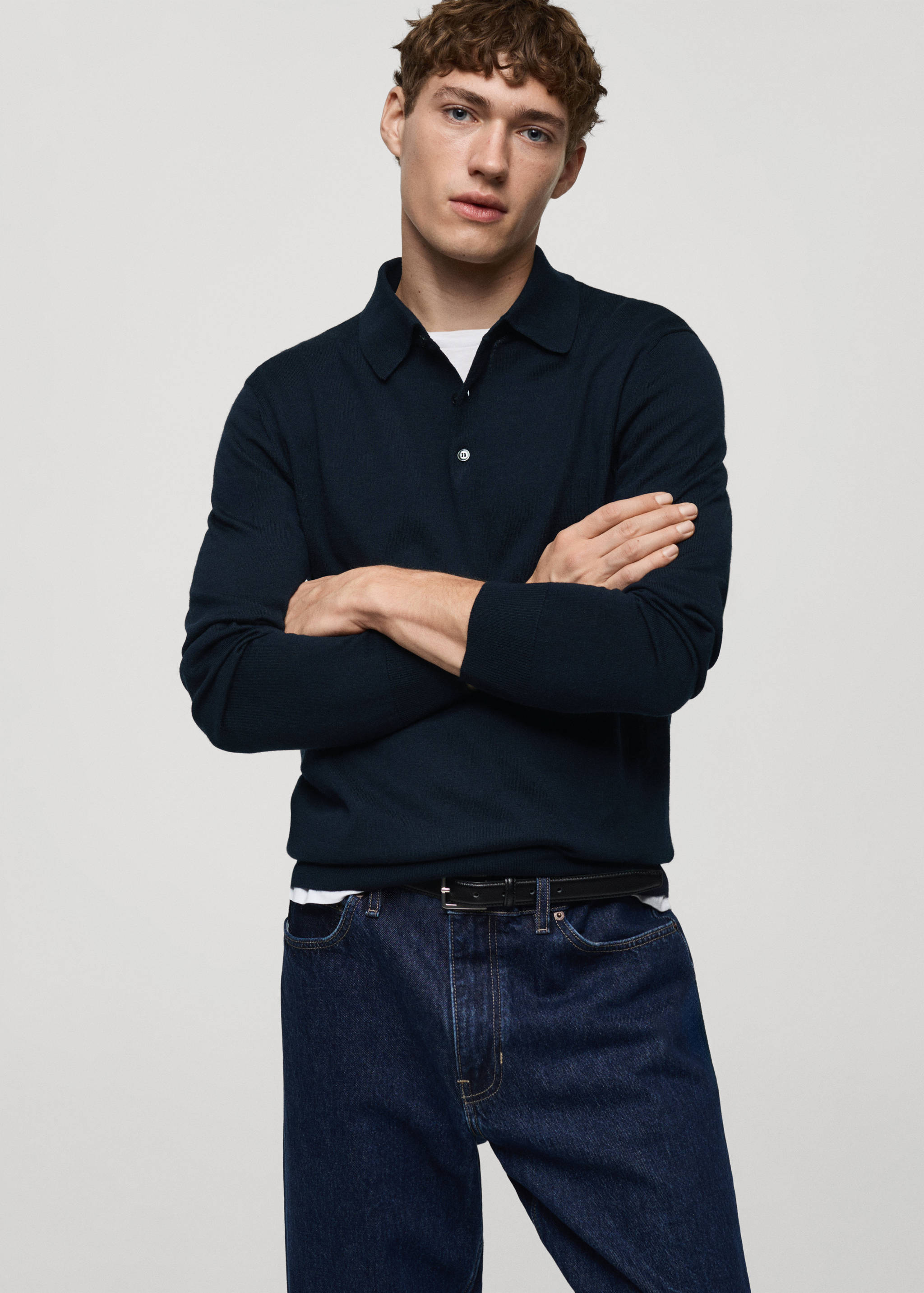 100% merino wool polo sweater - Medium plane