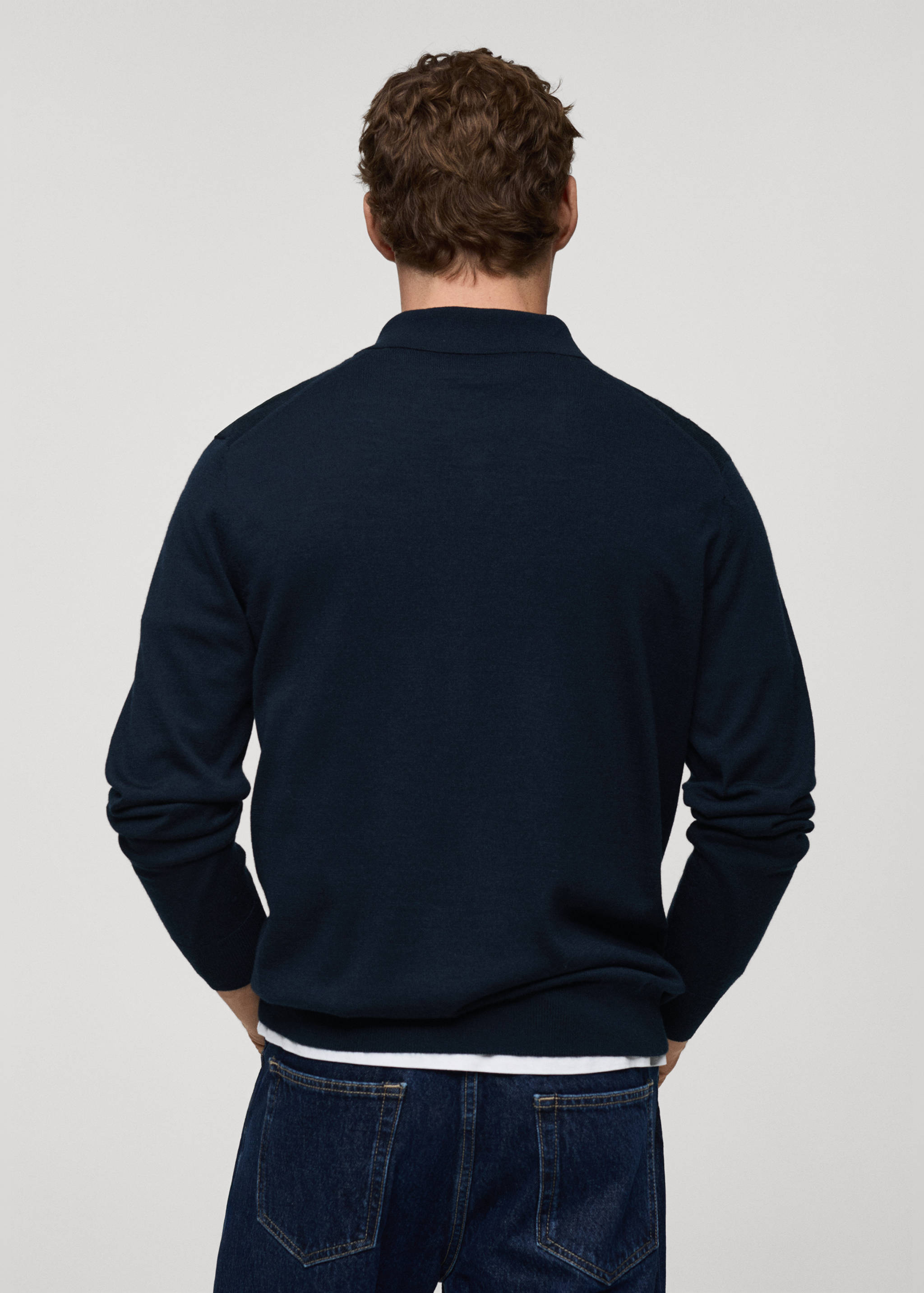 100% merino wool polo sweater - Reverse of the article