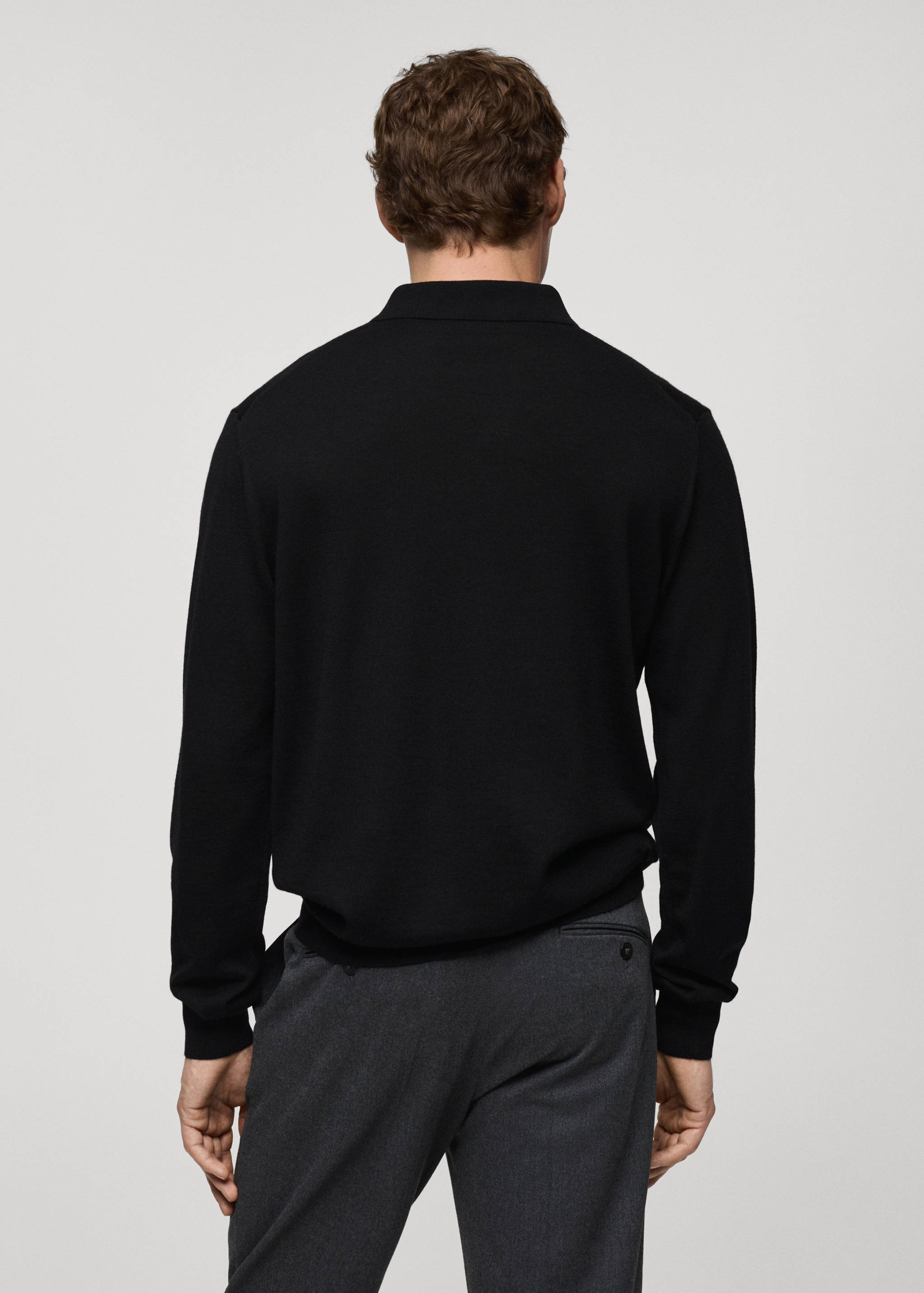 100% merino wool polo sweater - Reverse of the article