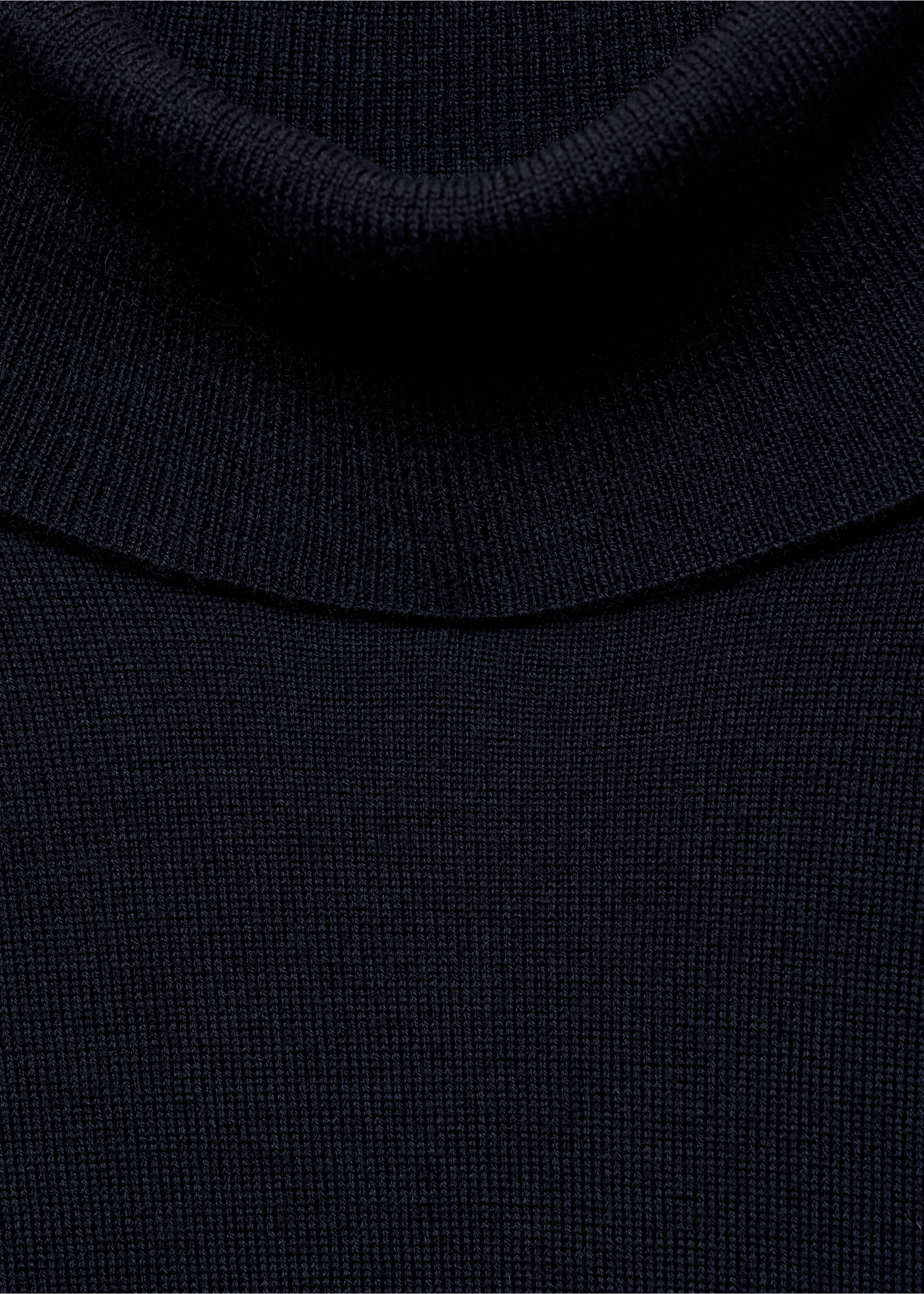 Rollkragenpullover aus 100 % Merinowolle - Detail des Artikels 8, Dunkles Marineblau. Ref: 87000619-00.