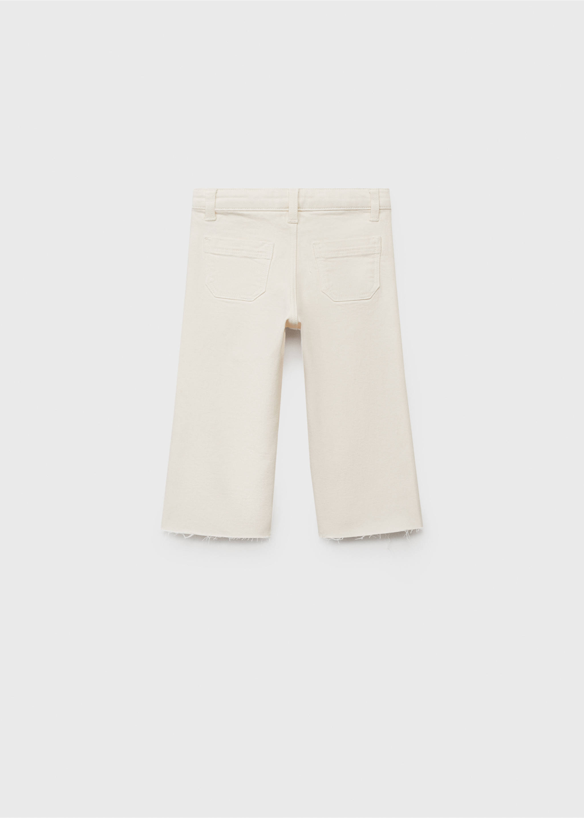 Jeans mit ausgefranstem Saum - Rückseite des Artikels, Cremeweiß. Ref: 87000622-00.