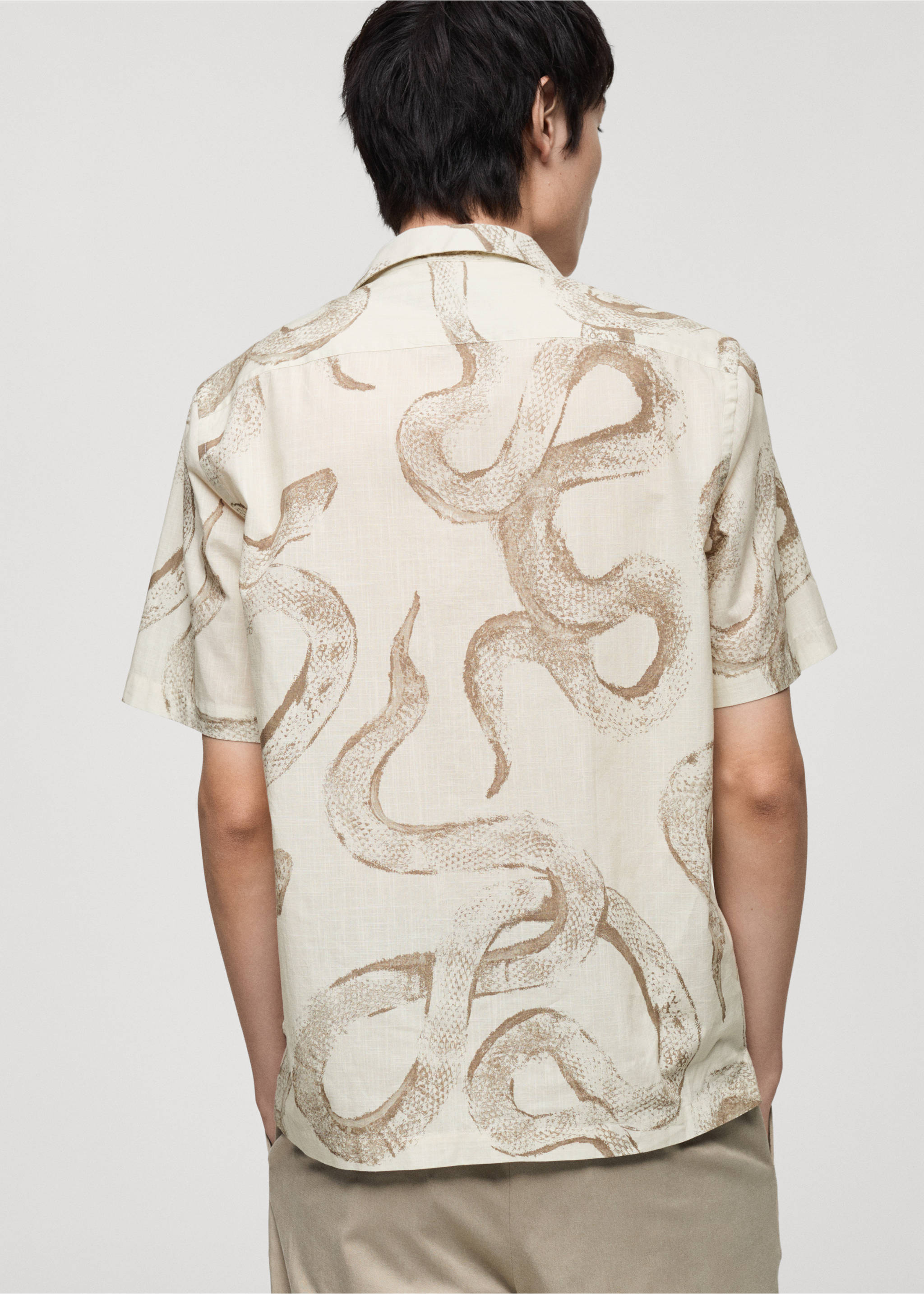 Regular fit fazonú mintás 100% pamut ing - A cikk hátulja, Fehér. Ref: 87000624-00.