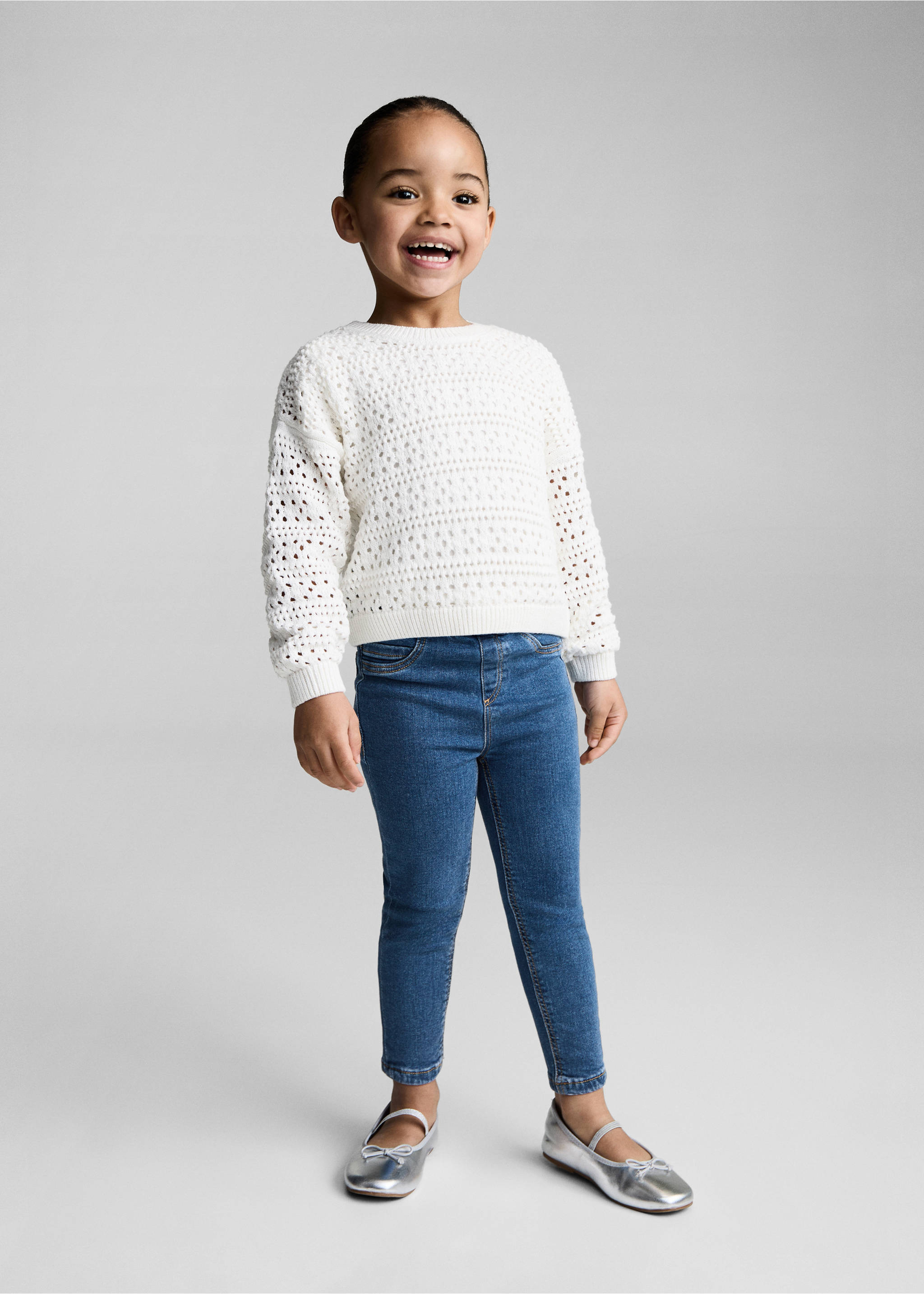 Drawstring waist jeans - General plane, Medium Blue. Ref: 87000627-00.