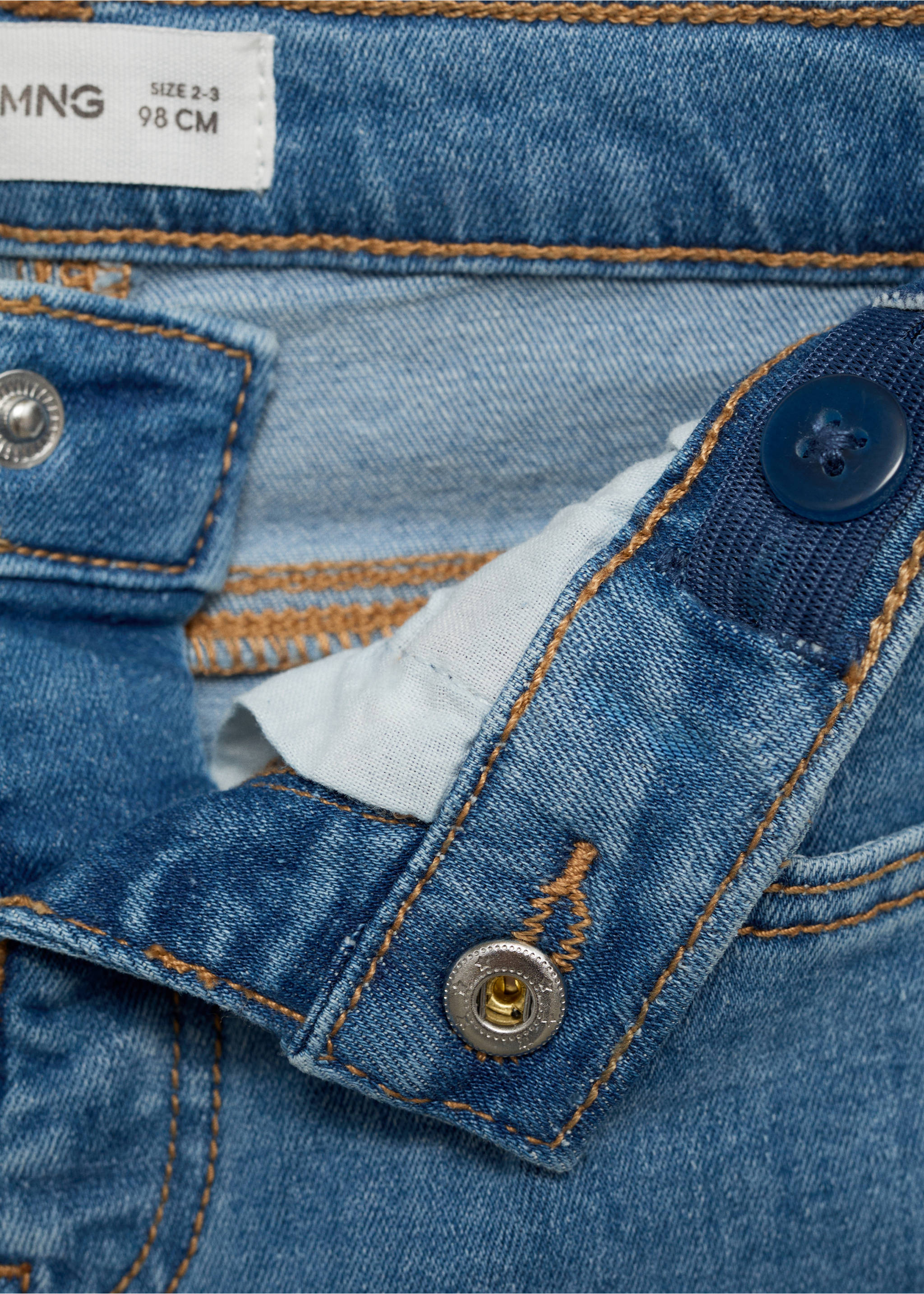 Cotton skinny Jeans - Details of the article 8, Medium Blue. Ref: 87000628-00.