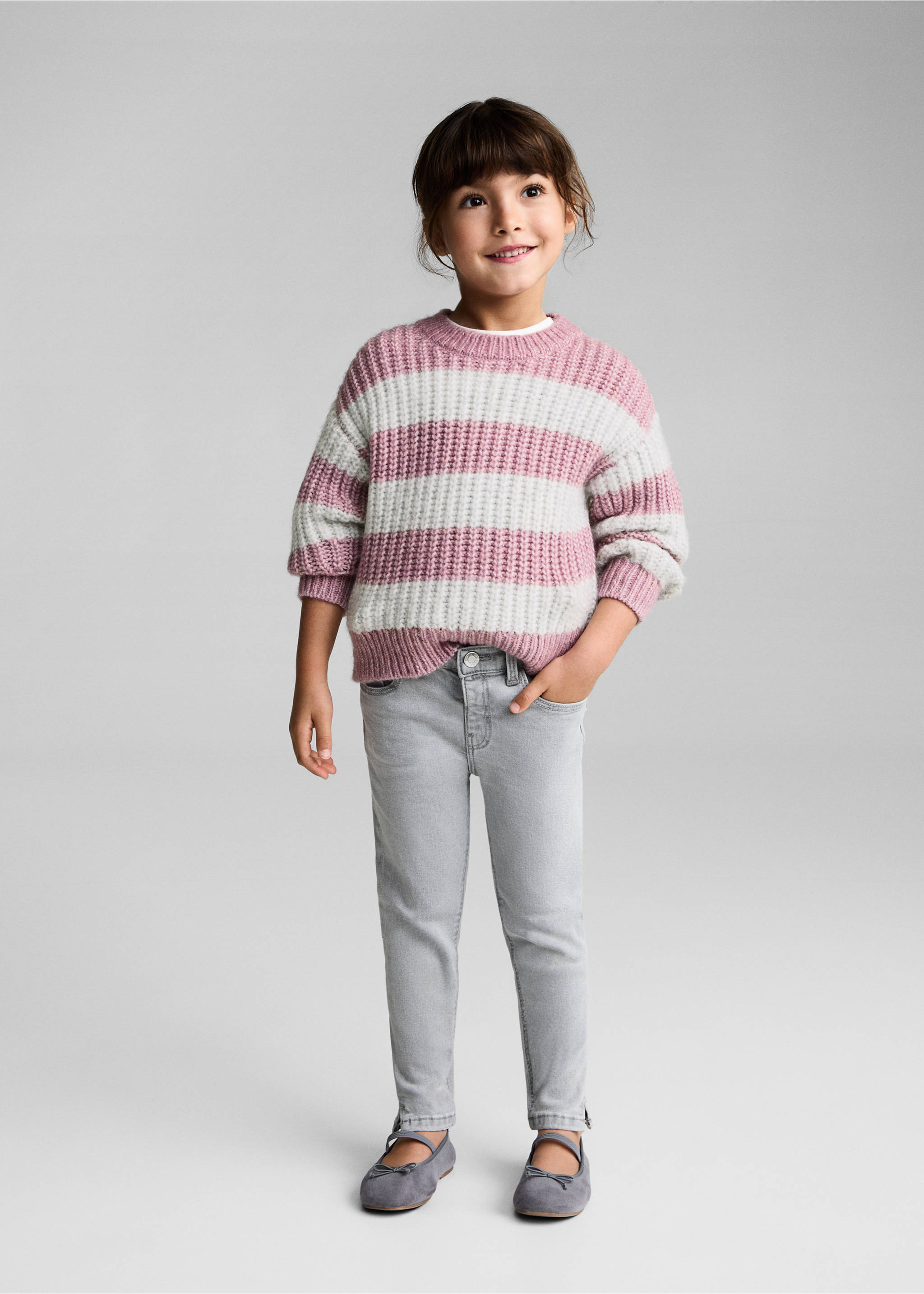 Katoenen skinny jeans - Overzichtstekening, Grijs denim. Ref: 87000629-00.