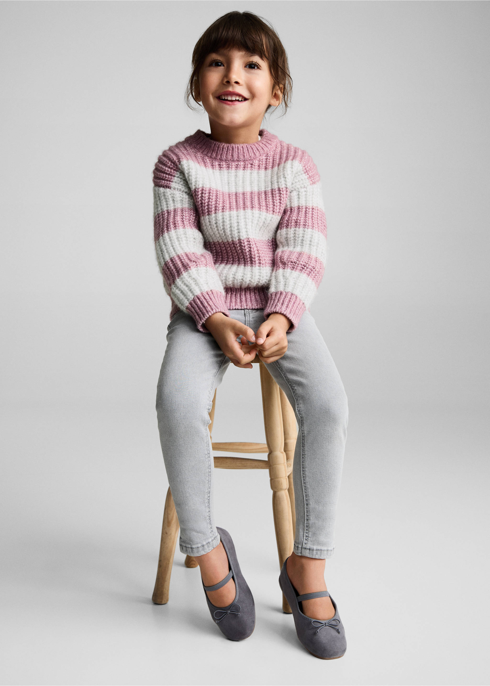 Katoenen skinny jeans - Detail van het artikel 2, Grijs denim. Ref: 87000629-00.