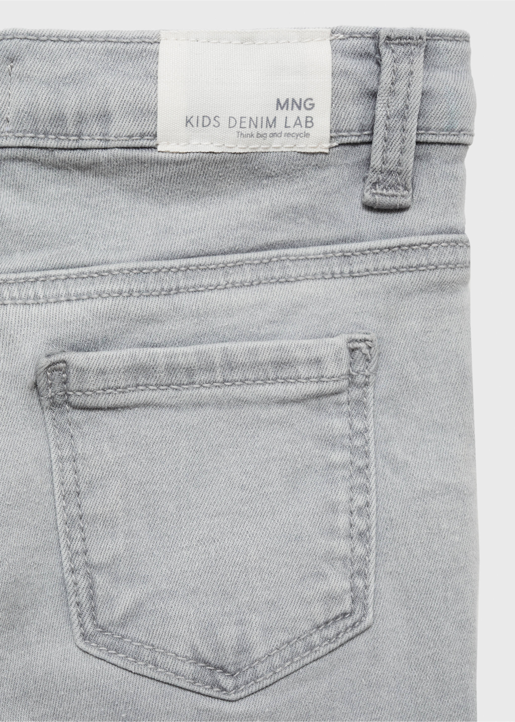 Katoenen skinny jeans - Detail van het artikel 0, Grijs denim. Ref: 87000629-00.