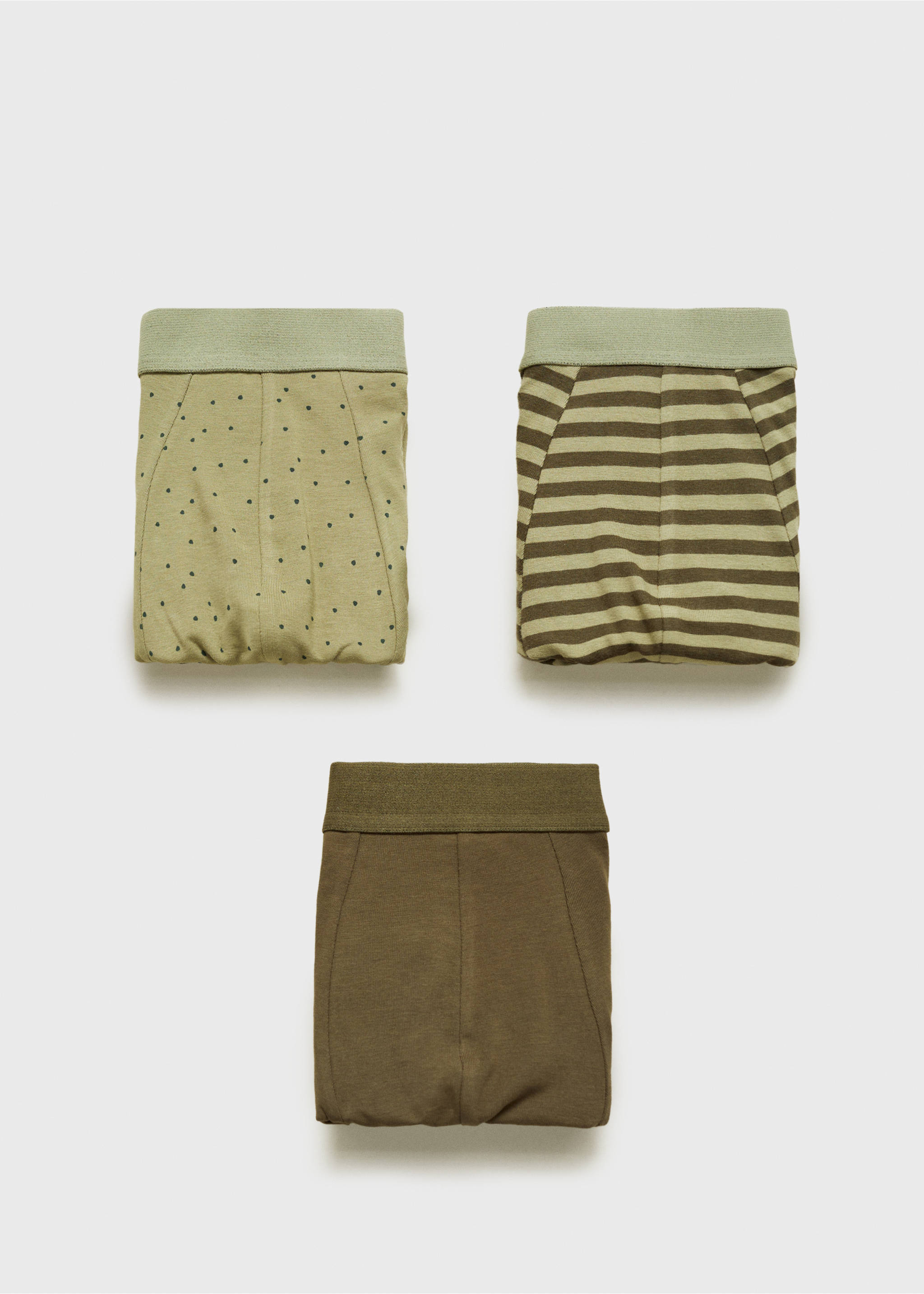 Pack of 3 cotton combination briefs - Article without model, Khaki. Ref: 87000633-00.