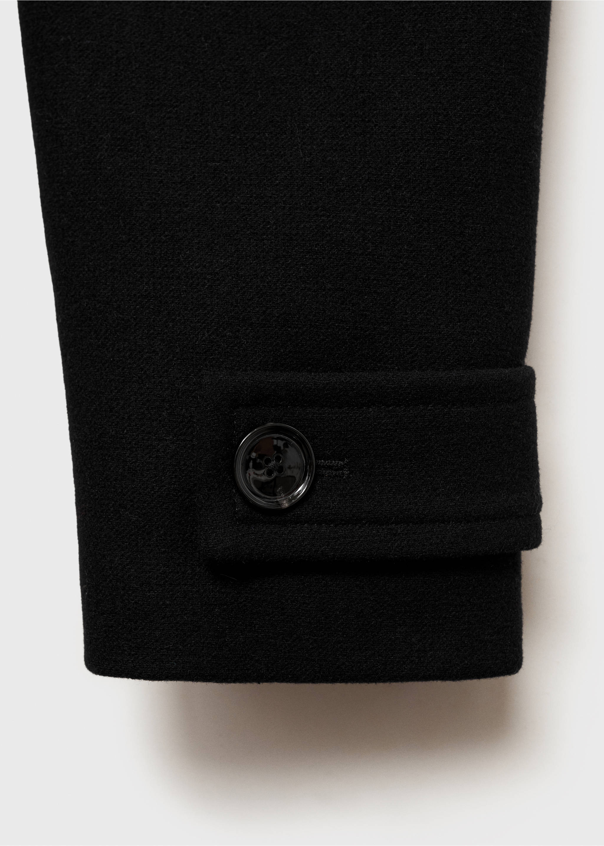 Midi wool coat with buttons - Details of the article 0, Black. Ref: 87000642-00.
