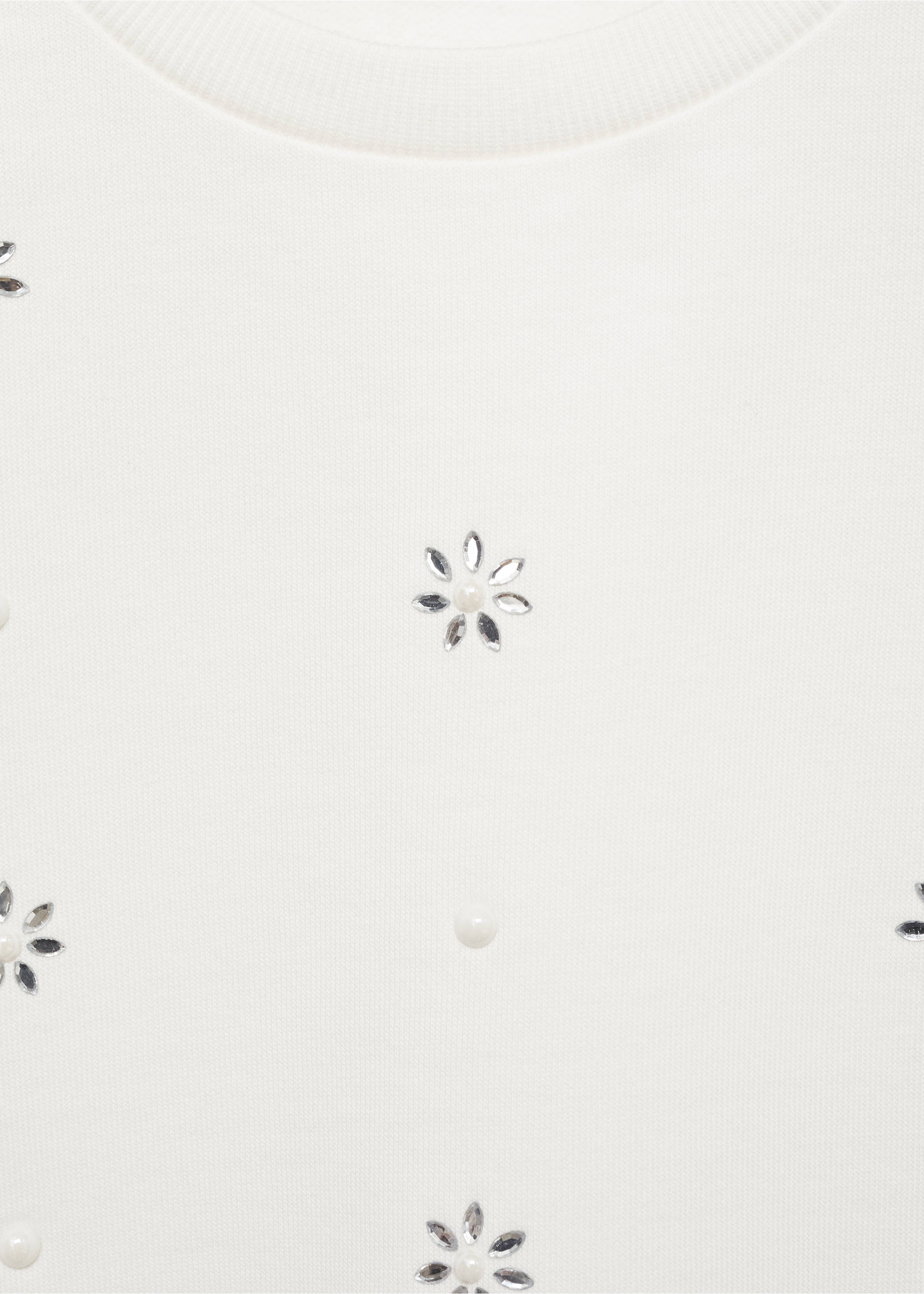 Sequin floral sweatshirt - Details of the article 8, Off White. Ref: 87000647-00.