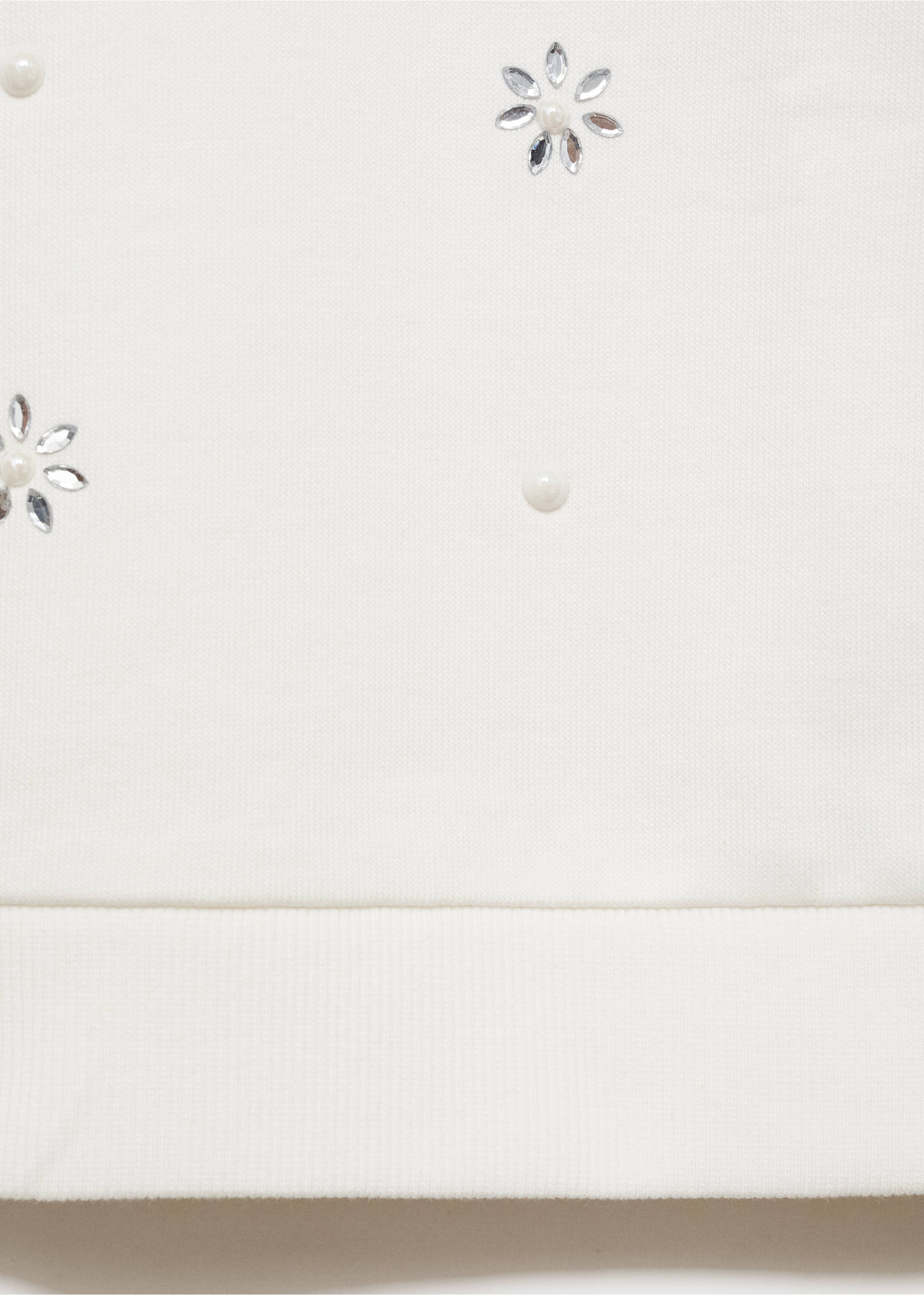 Sequin floral sweatshirt - Details of the article 0, Off White. Ref: 87000647-00.