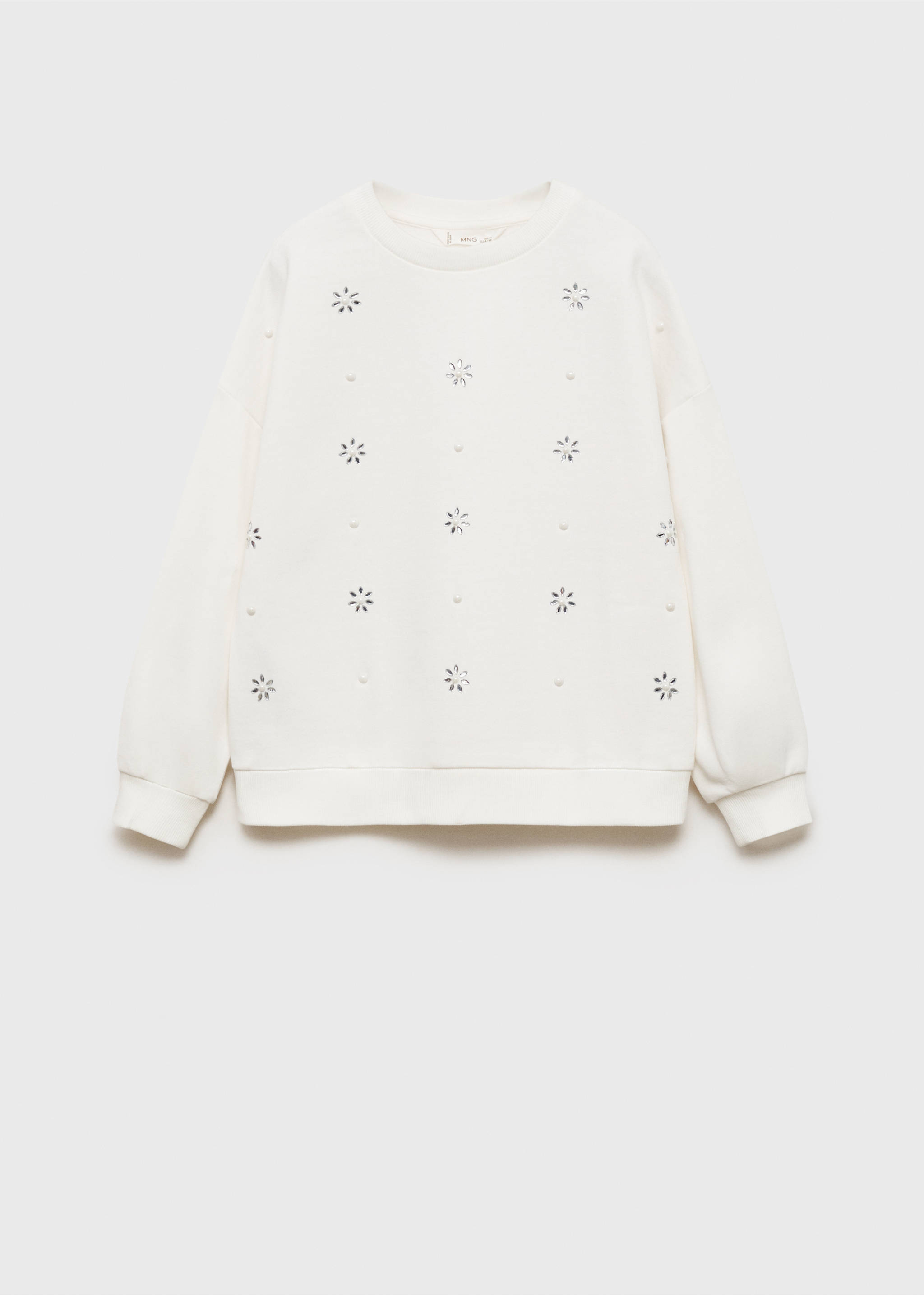 Sequin floral sweatshirt - Article without model, Off White. Ref: 87000647-00.