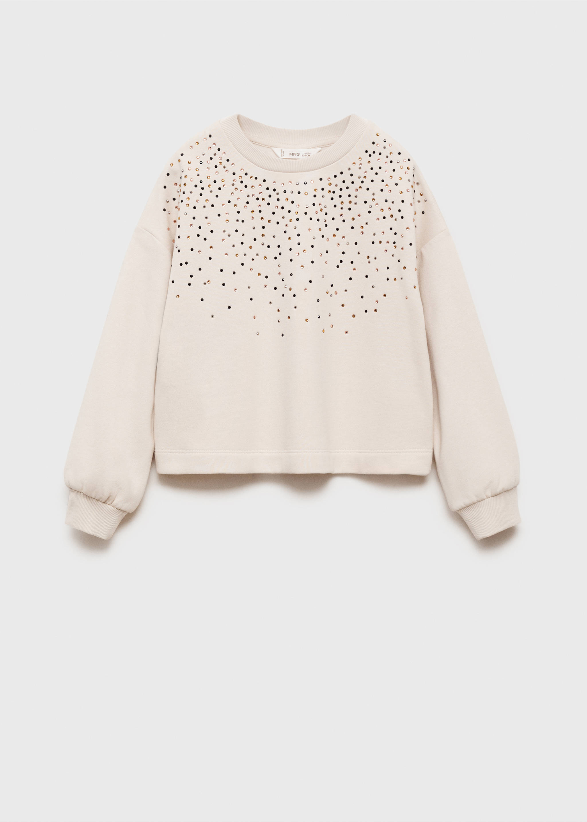 Bead detail sweatshirt - Article without model, Ice Grey. Ref: 87000648-00.