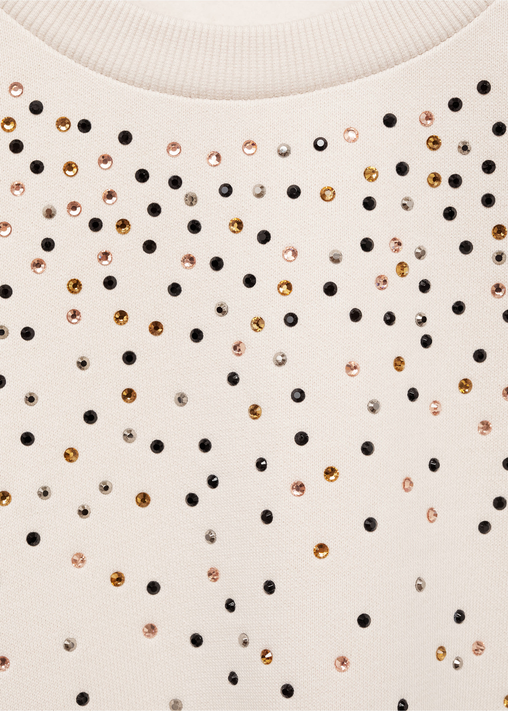 Bead detail sweatshirt - Details of the article 8, Ice Grey. Ref: 87000648-00.